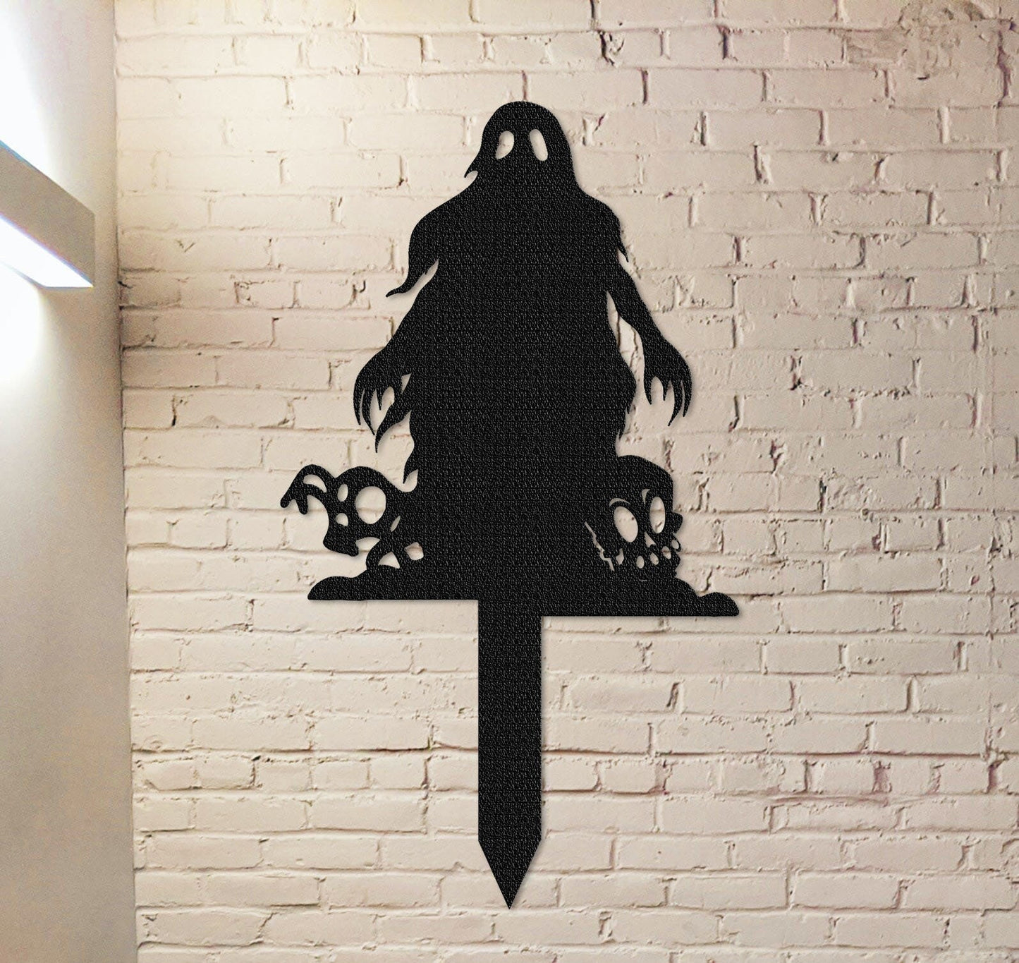 Halloween Skull Metal Sign Stake,Halloween Gift,Halloween Yard Decor,Skull Halloween GardenStake,Thanksgiving day gift,Sign with Stake