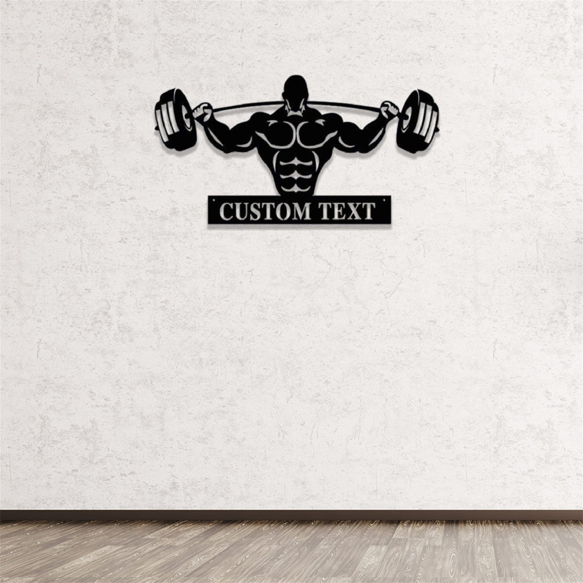 Custom Gym Sign With Lights,Powerlifting Sport Metal Wall Art,Personalized Fitness Room Sign,Powerlifting Home Decor,Gym Metal Wall Decor