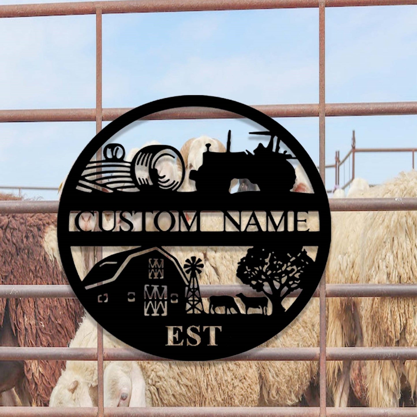 Custom Farm Metal Sign,Farm Entrance Tractor Sign,Personalized Farmhouse Sign,Metal Farmhouse Decor,Ranch Sign,Cabin Barn Decor,Farmer Gift