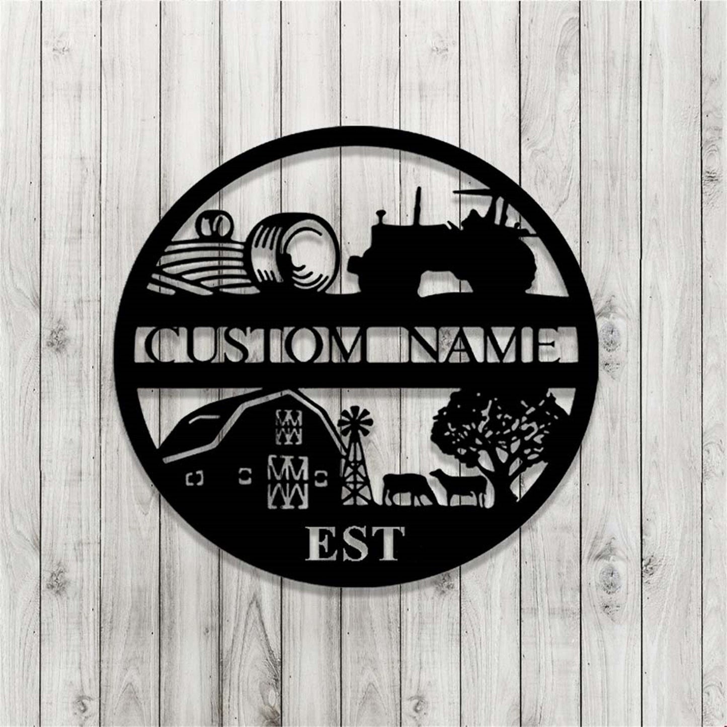 Custom Farm Metal Sign,Farm Entrance Tractor Sign,Personalized Farmhouse Sign,Metal Farmhouse Decor,Ranch Sign,Cabin Barn Decor,Farmer Gift