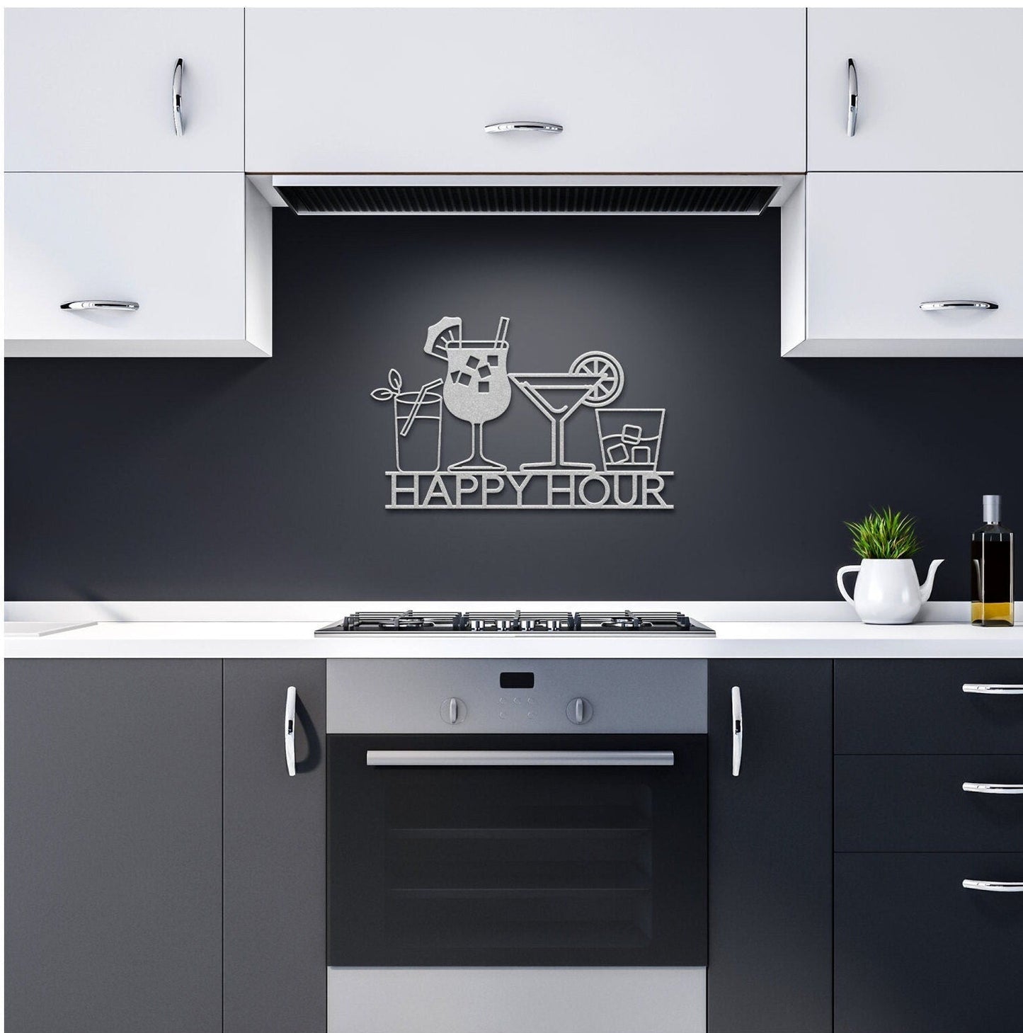 Personalized Happy Hour Sign, Bar Metal Sign, Custom Kitchen Metal Wall Art, Mimosa Bar Sign, Metal Sign For Bar, Housewarming Gift