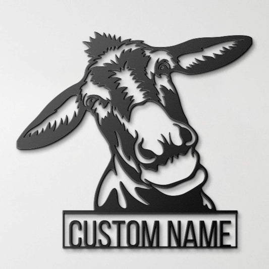 Custom Donkey Metal Sign, Donkey Lovers Gift, Farm Animals Wall Decor, Wall Hanging Metal Donkey Sign, Gift For Farms Owners