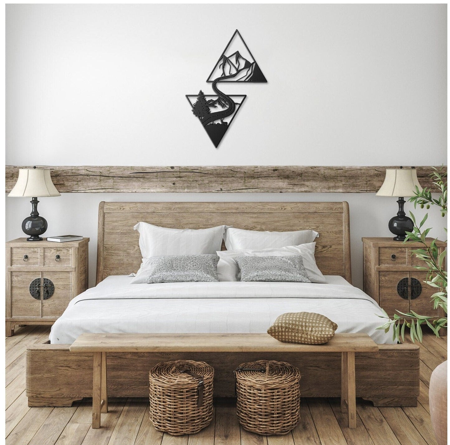 Geometric Mountain Metal Sign, Mountain Art Metal, Metal Mountain Wall Art, Mountain Triangle Metal Decor, Nature Metal Home Decor