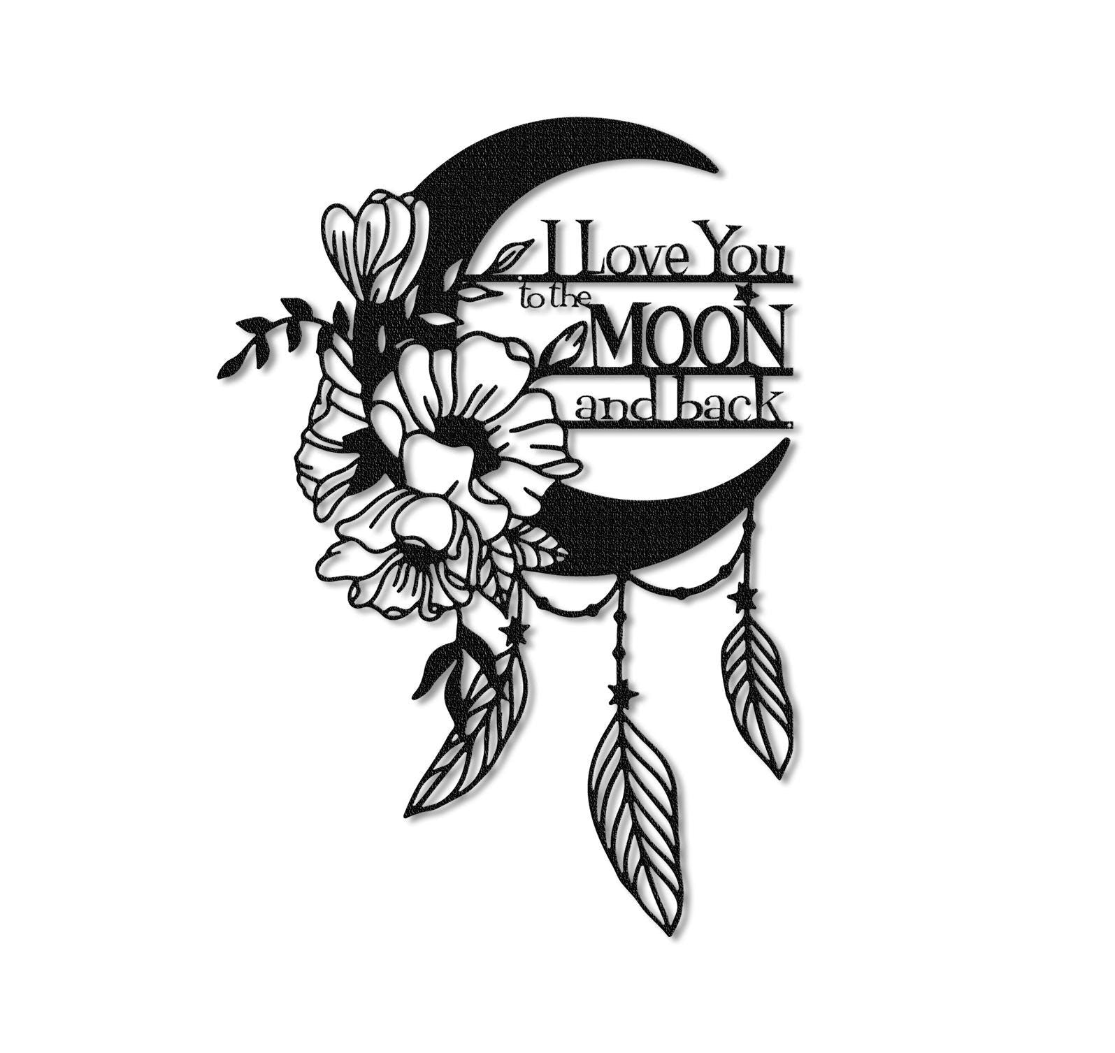I Love You to the Moon and Back Metal Sign,Nursery Decor,Nursery Sign,Moon Sign for Kids Bedroom Sign,Baby Room Decor