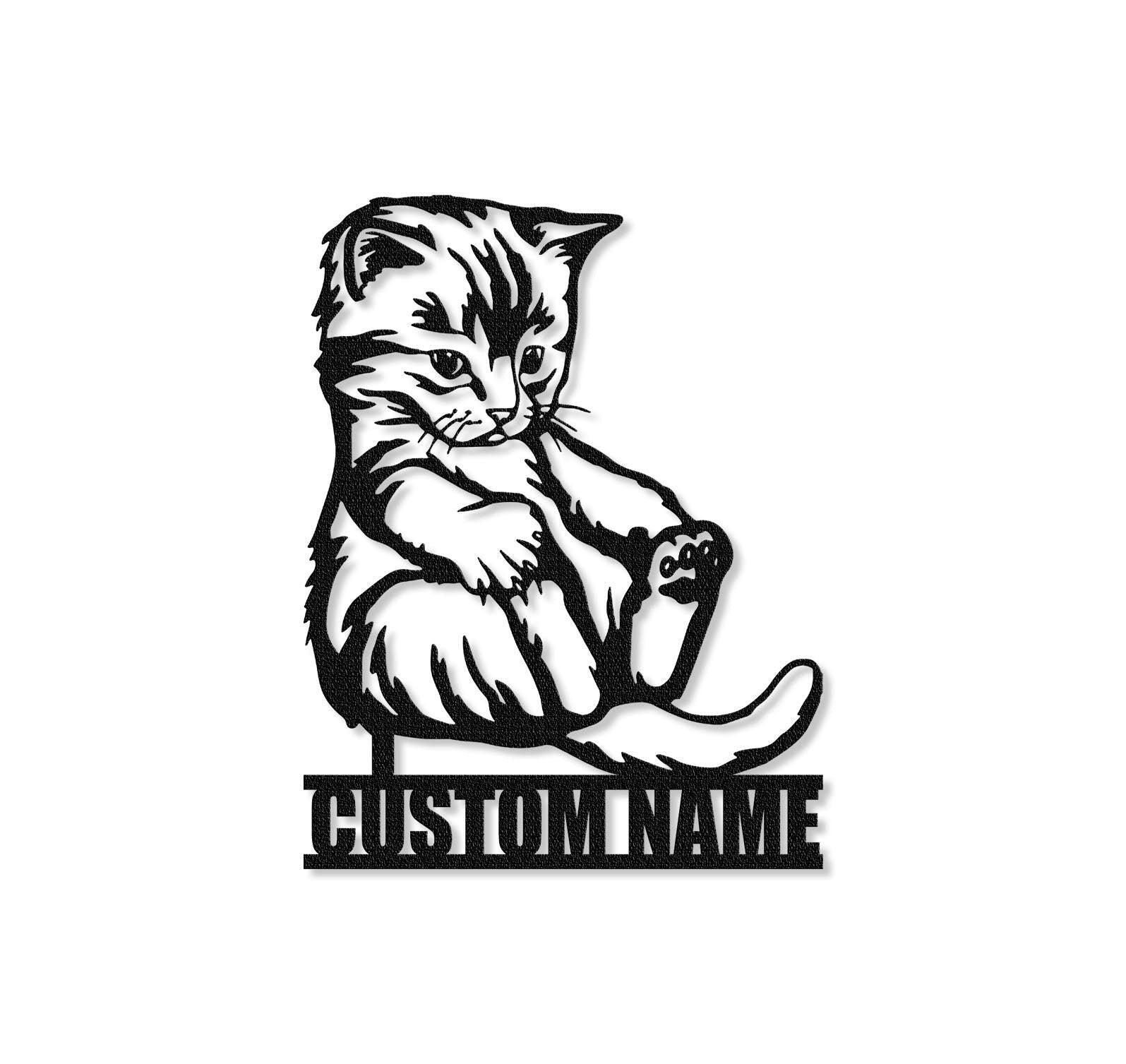 Custom Cat Metal Sign,Cat Wall Art,Personalized Cat Name Sign,Pet Lover Gift,Cat's Mom Sign,Cat Wall Decor,Indoor Decor,Room Decoration