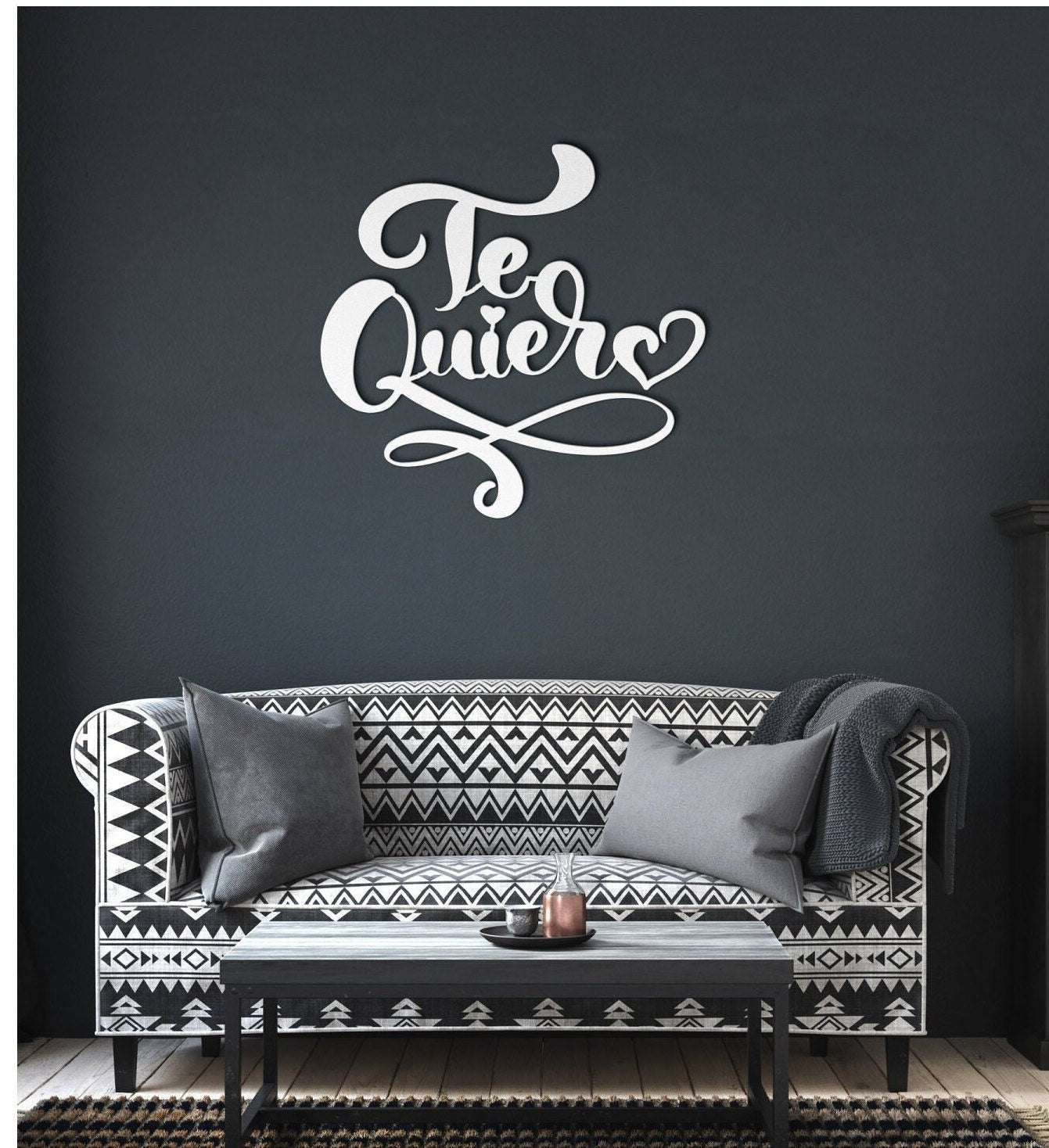 Te Quiero Metal Sign, Spanish Love Metal Sign, Valentines Metal Wall Art, I Love You Metal Sign, Large Metal Wall Art