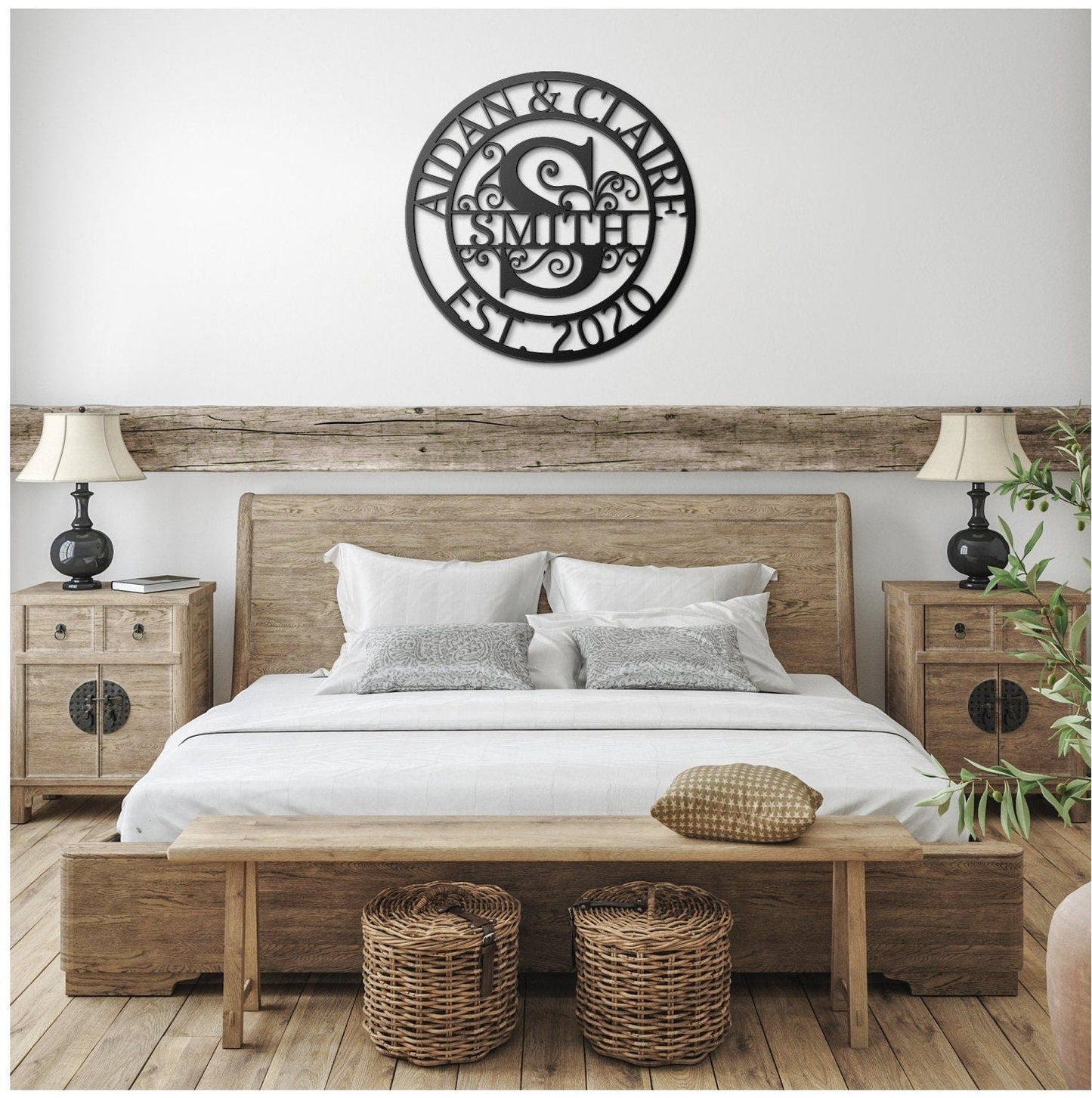 Custom Metal Monogram Sign, Metal Wall Art, Last Name Sign, Family Name Sign, Personalized Wedding Gift, Custom Metal Art, Outdoor Metal Art