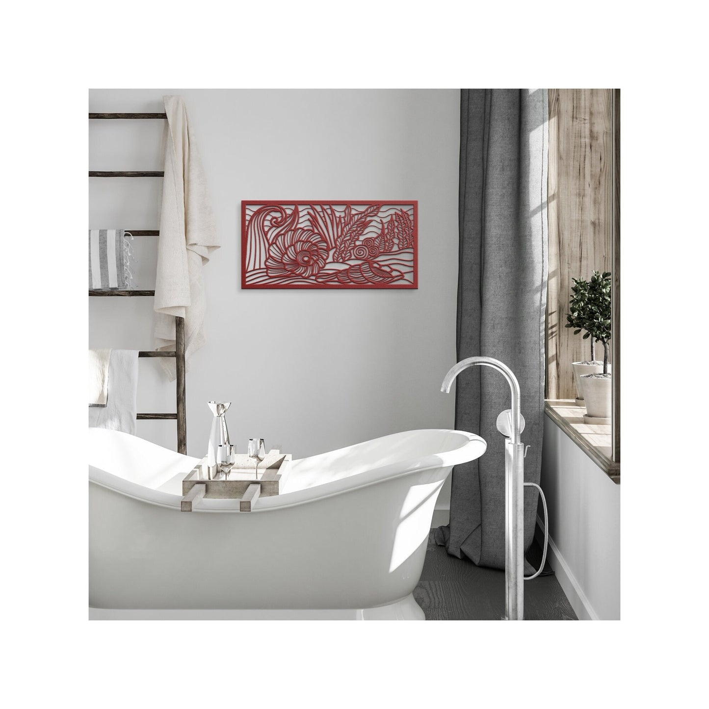 Underwater Seashells Metal Wall Art, Nautical Undersea Wall Decor, Ocean Metal Wall Art, Coral Reefs Wall Decor, Underwater Wall Sign