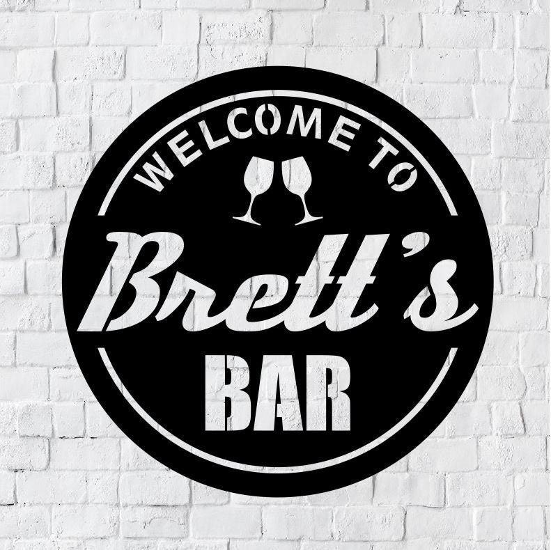 Personalized Metal Bar Sign, Fathers Day Gift, Metal Sign, Established Date, Custom Bar Plaque