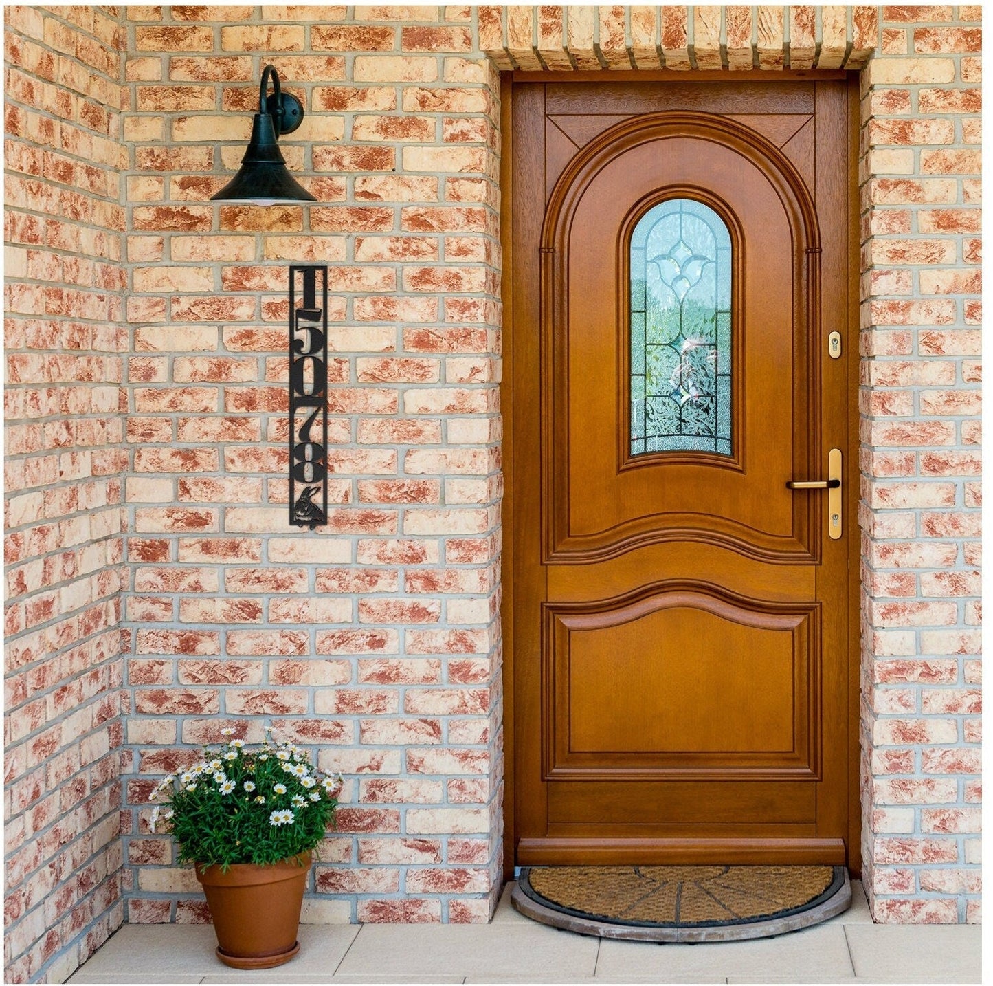 Vertical Metal Address Sign, Custom Address Sign, House Numbers Metal Sign, Rabbit Address Sign, Bunny Metal Address Plaque, Large Sign