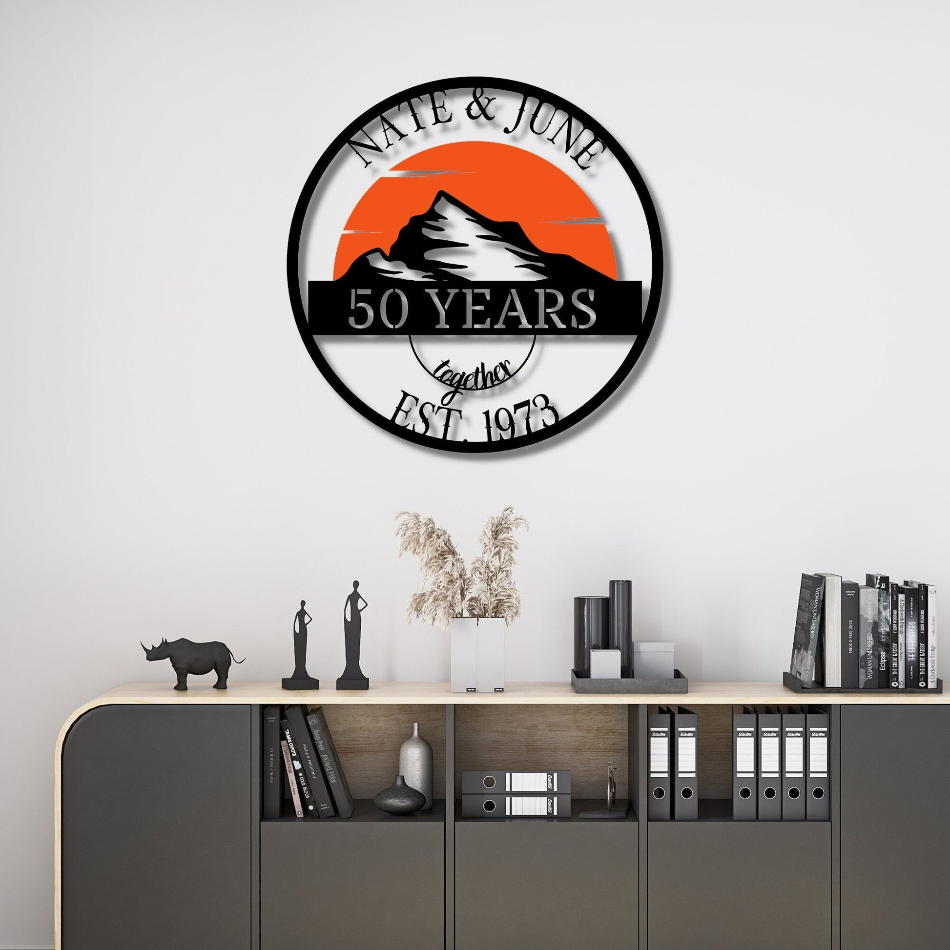 50th Anniversary Gift, Parents Anniversary, Golden Anniversary, 50 Year Anniversary Sign, Wedding Anniversary Metal Wall Art, Color Sign