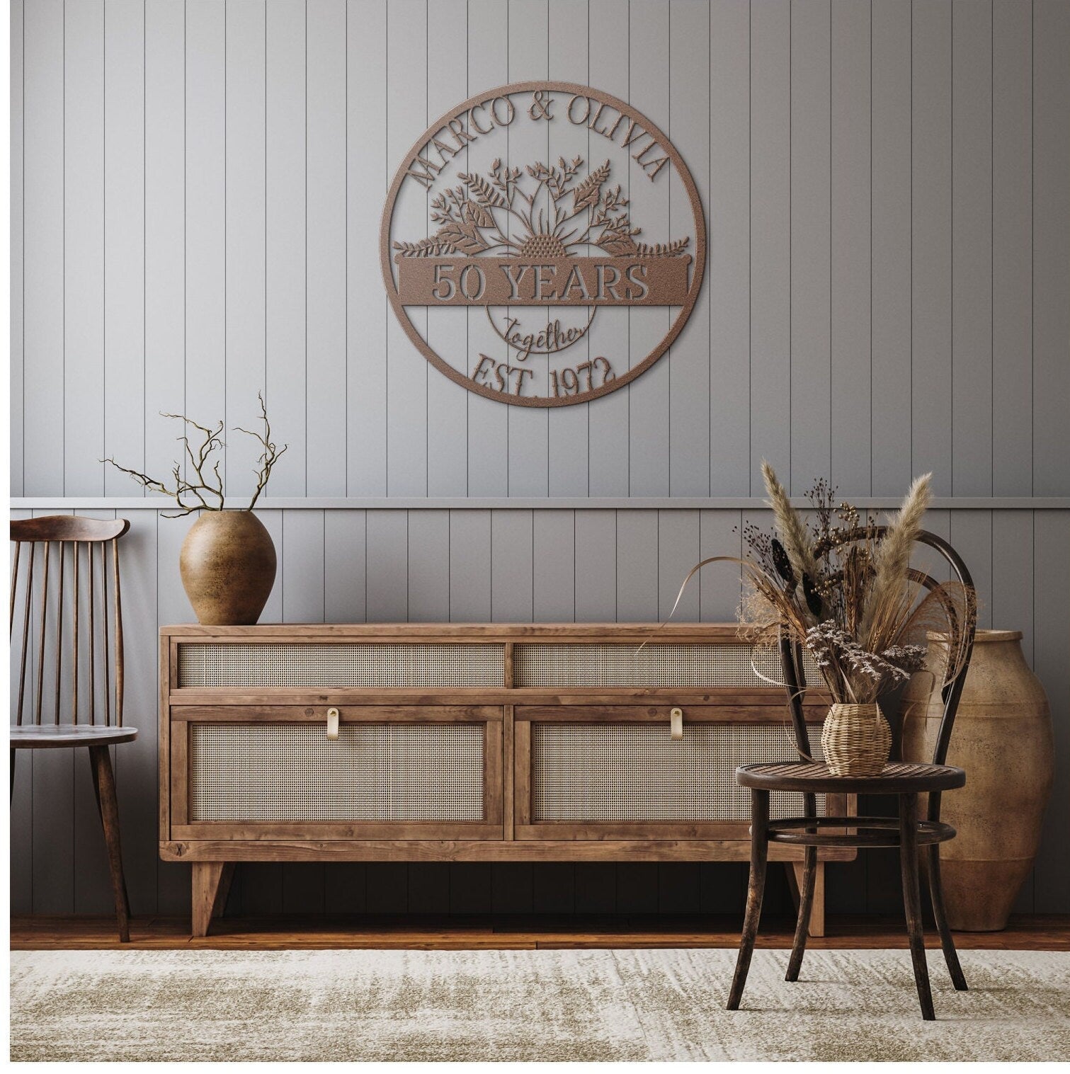 50th Anniversary Gifts For Parents, Wedding Anniversary Metal Sign, Golden Anniversary, 50th Anniversary Decor, 50 Year Anniversary Gift