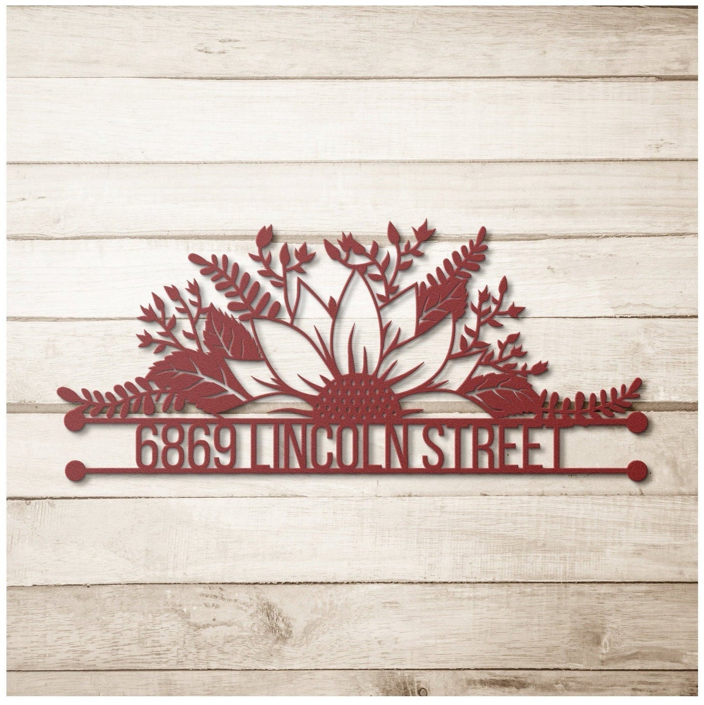 Personalized Metal Address Sign, Sunflower Address Sign, Metal House Numbers, Large Metal Sign, Metal Address Plaque, Custom Street Sign