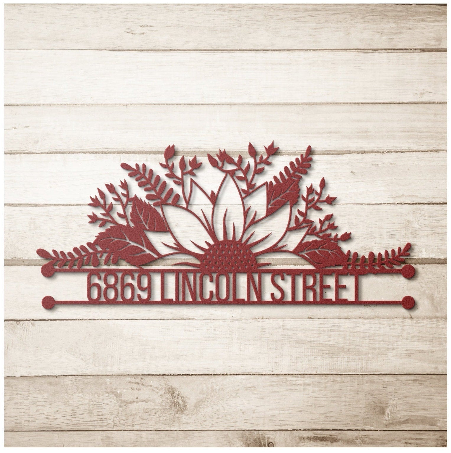 Personalized Metal Address Sign, Sunflower Address Sign, Metal House Numbers, Large Metal Sign, Metal Address Plaque, Custom Street Sign