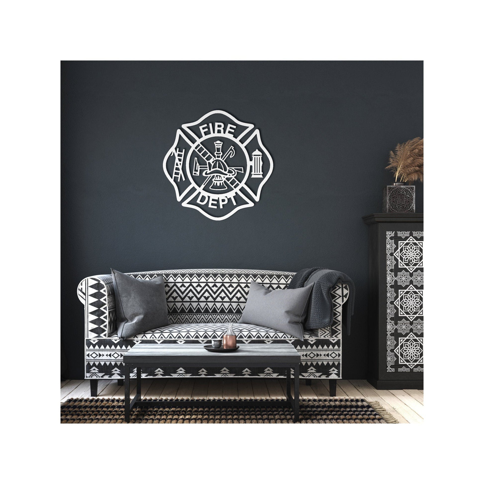 Fireman Maltese Cross Metal Art, Fireman Gift, Maltese Cross Decor, Wall Hanging Fireman Sign, Metal Fireman Wall Decor, Gift For Fireman