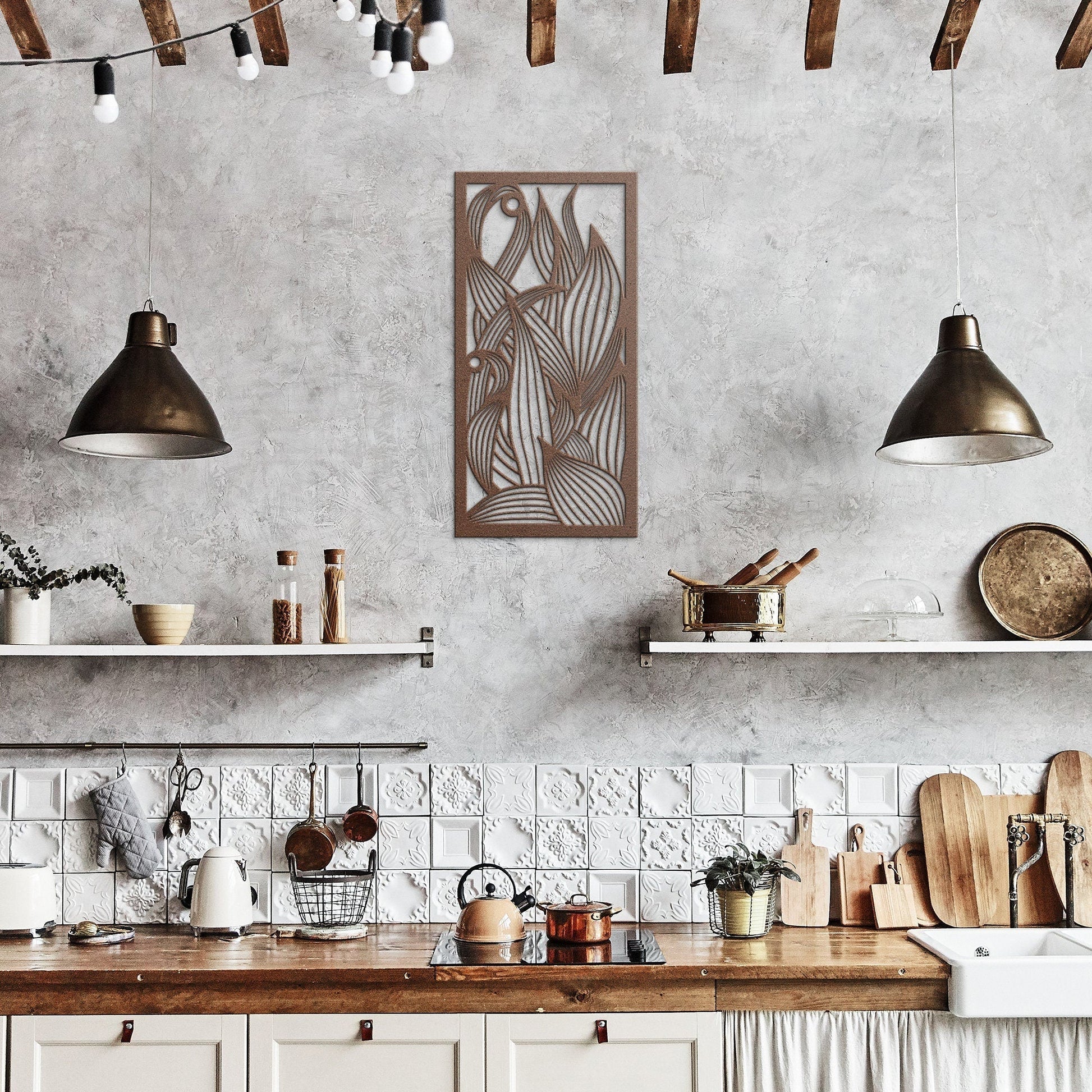 Large Leaves Metal Sign, Metal Leaf Wall Art, Decorative Leaves Wall Hanging, Plant Metal Wall Decor, Nature Metal Sign