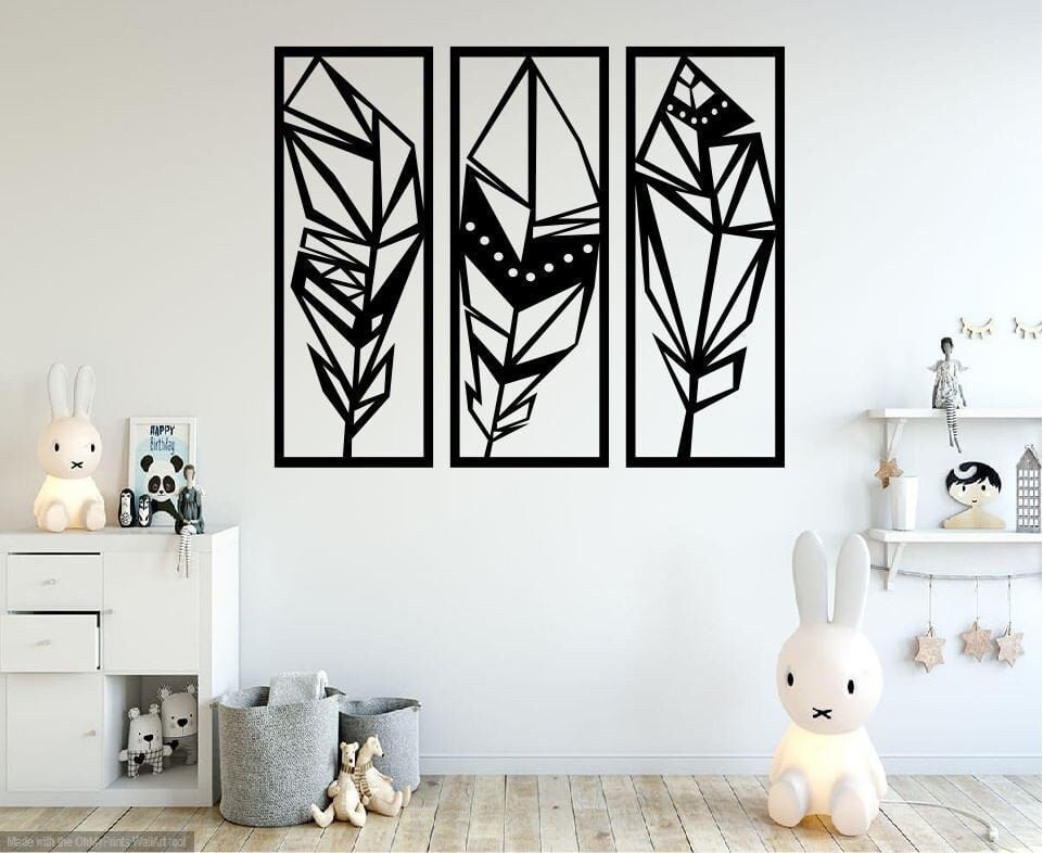 Three Piece Metal Wall Art Feathers / Metal Wall Art / 3 Piece Metal Wall Art / Metal Home Decor / Feather Wall Art Decor