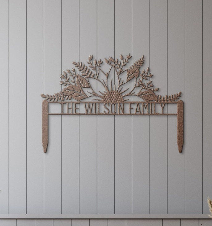 Family Custom Yard Sign, Outdoor Patio Metal Sign, Sunflower Metal Yard Sign, Welcome Yard Sign, Yard Address Sign, Address Sign For Yard