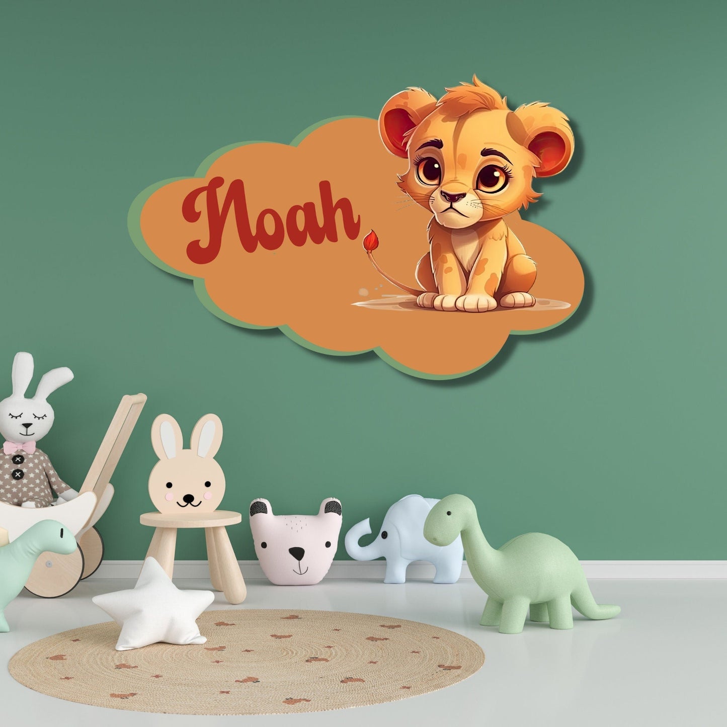 Lion Metal Nursery Decor, Personalized Metal Baby Name Sign, Baby Nursery Sign, Custom Nursery Sign, Metal Name Sign, Kids Name Sign