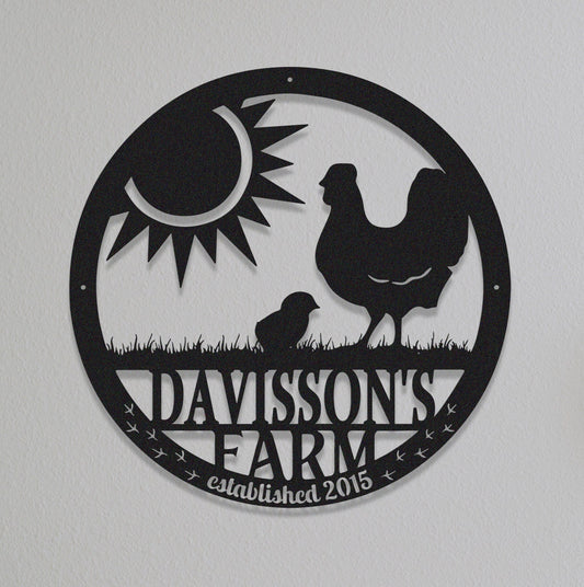 Custom Chicken Coop Sign Name,Chicken Coop Metal Sign,Chicken Farm House Decor,LED Lights,Gift For Farmer,Hen House Decor,Ranch Decor