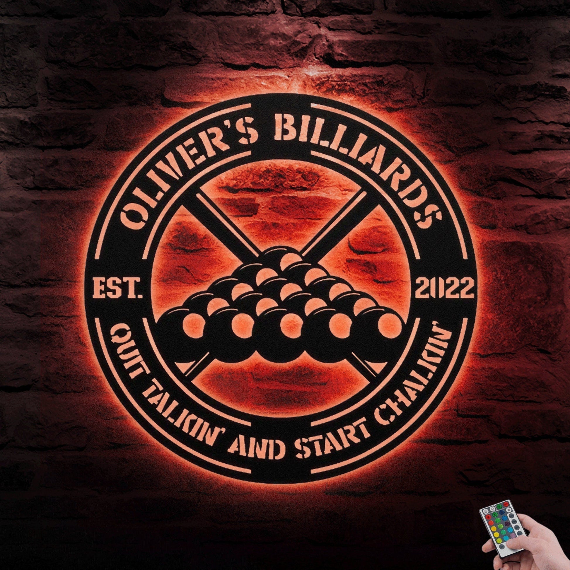 Personalized Billiard Metal Wall Art With LED, Custom Billiards Sign Decor Gift, Living Room Decor, Billiards Pool Metal Sign Billiards Sign
