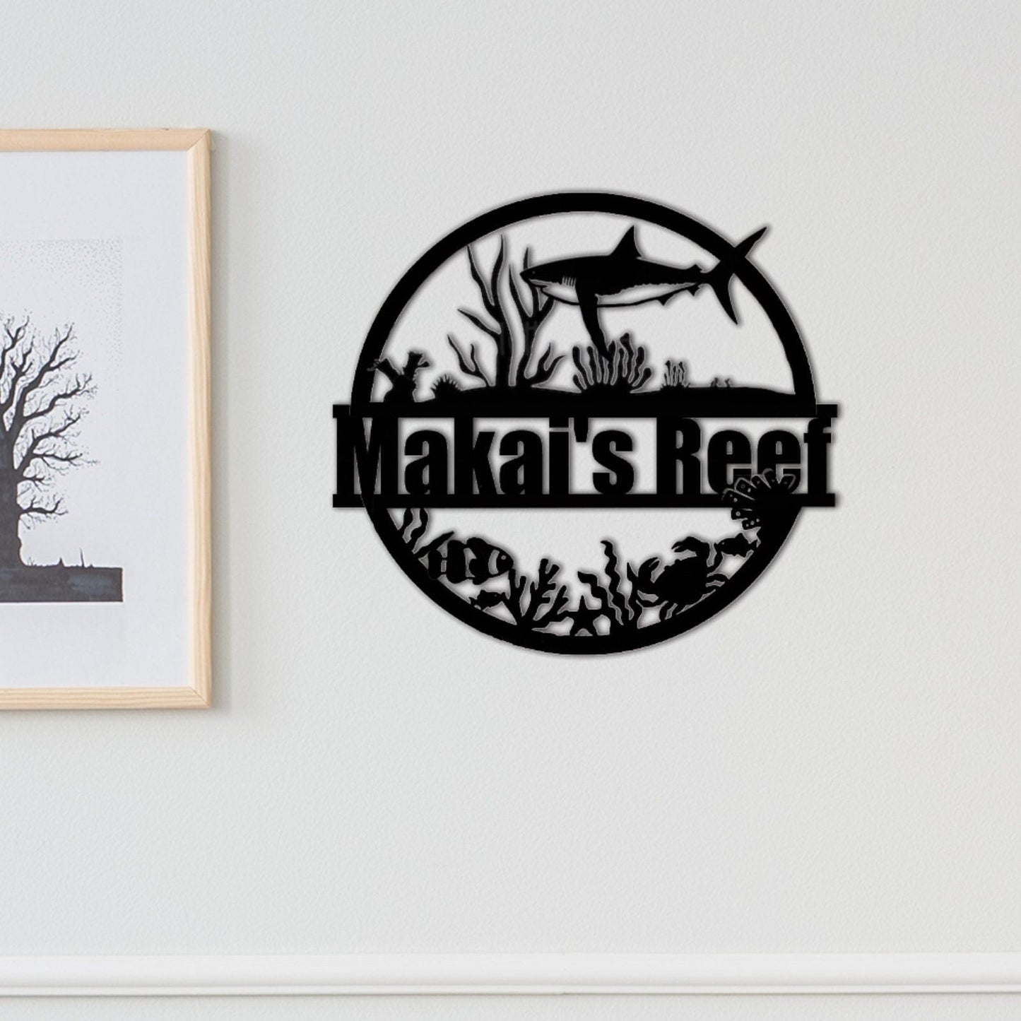 Custom Shark Metal Sign,Family Name Sign,Last Name Sign,Shark Wall Decor,Personalized Reef Wall Art,House Indoor Decor,Shark Lover Gift