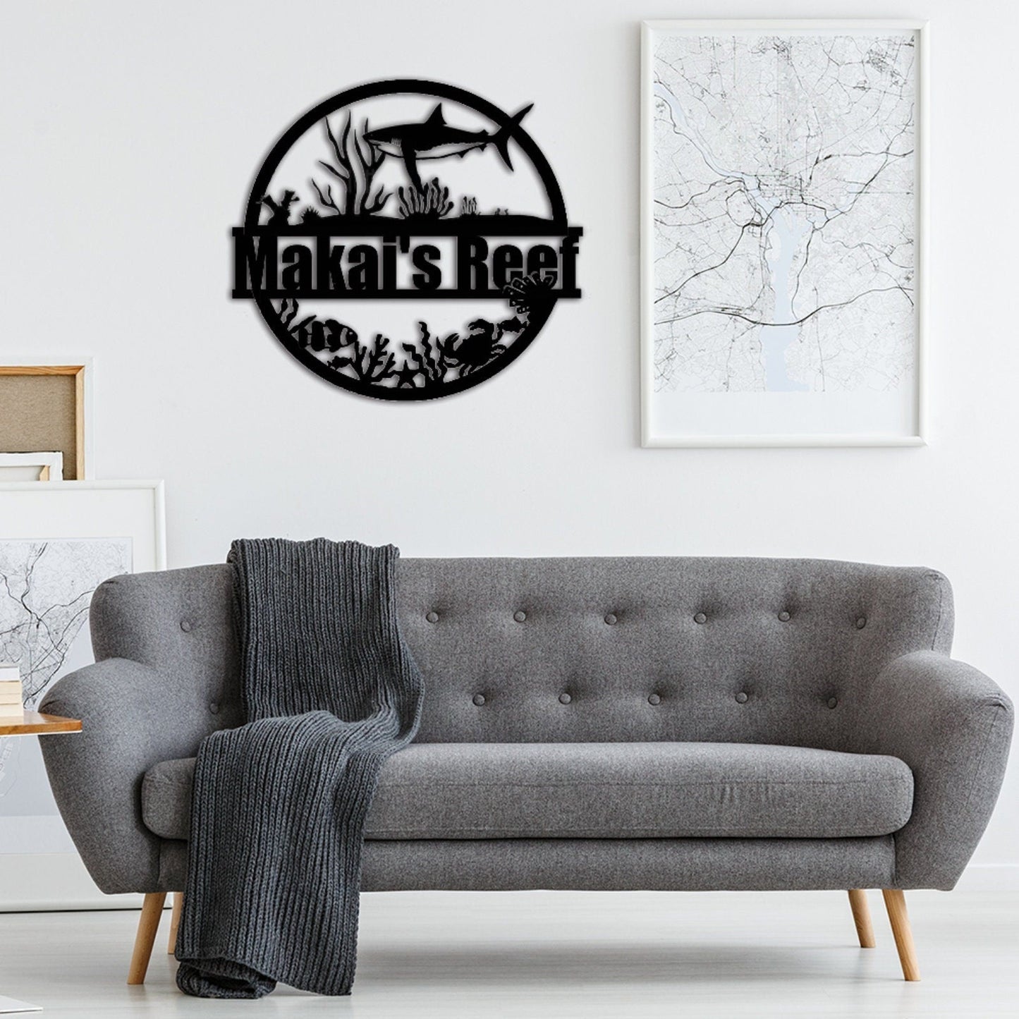 Custom Shark Metal Sign,Family Name Sign,Last Name Sign,Shark Wall Decor,Personalized Reef Wall Art,House Indoor Decor,Shark Lover Gift