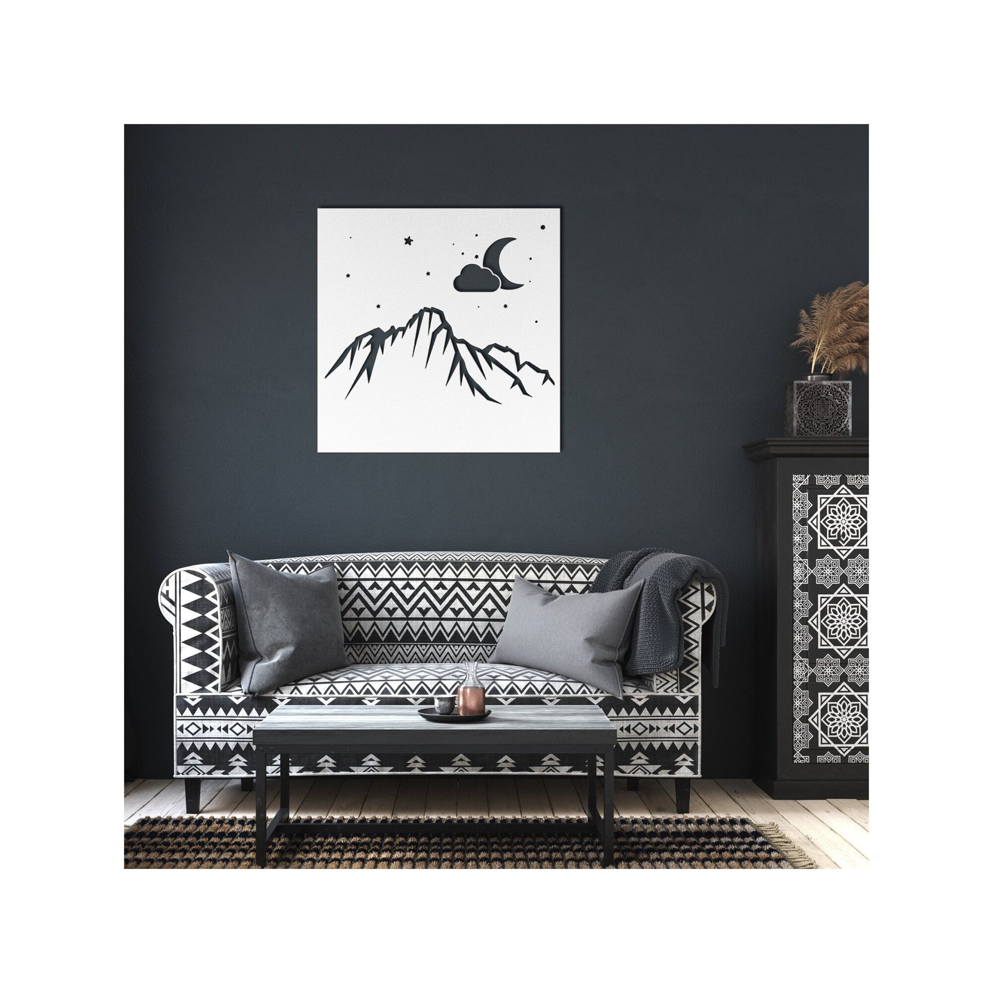 Simple Mountain Metal Wall Art, Mountain Range Metal Sign, Minimalist Mountains Wall Art, Wall Hanging Mountains Sign, Nature Metal Art