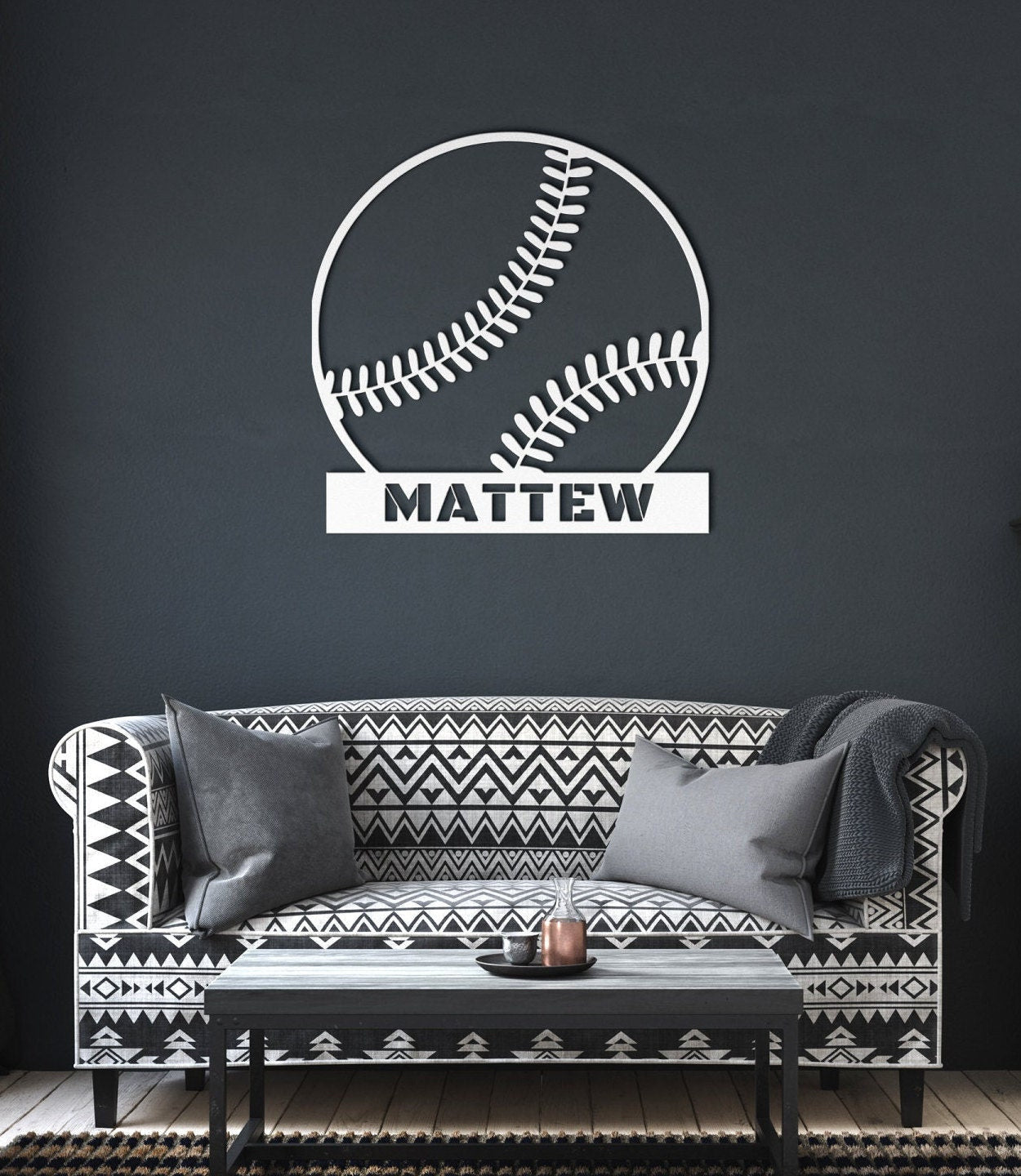 Personalized Baseball Sign For Boys, Baseball Metal Sign, Custom Name Baseball Wall Art, Baseball Ornament, Baseball Lover Gifts, Home Decor