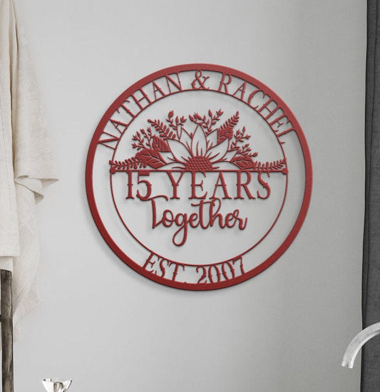 5th Anniversary Gift, Metal Sign For 5th Anniversary, 5th Wedding Anniversary, Gift For Couple