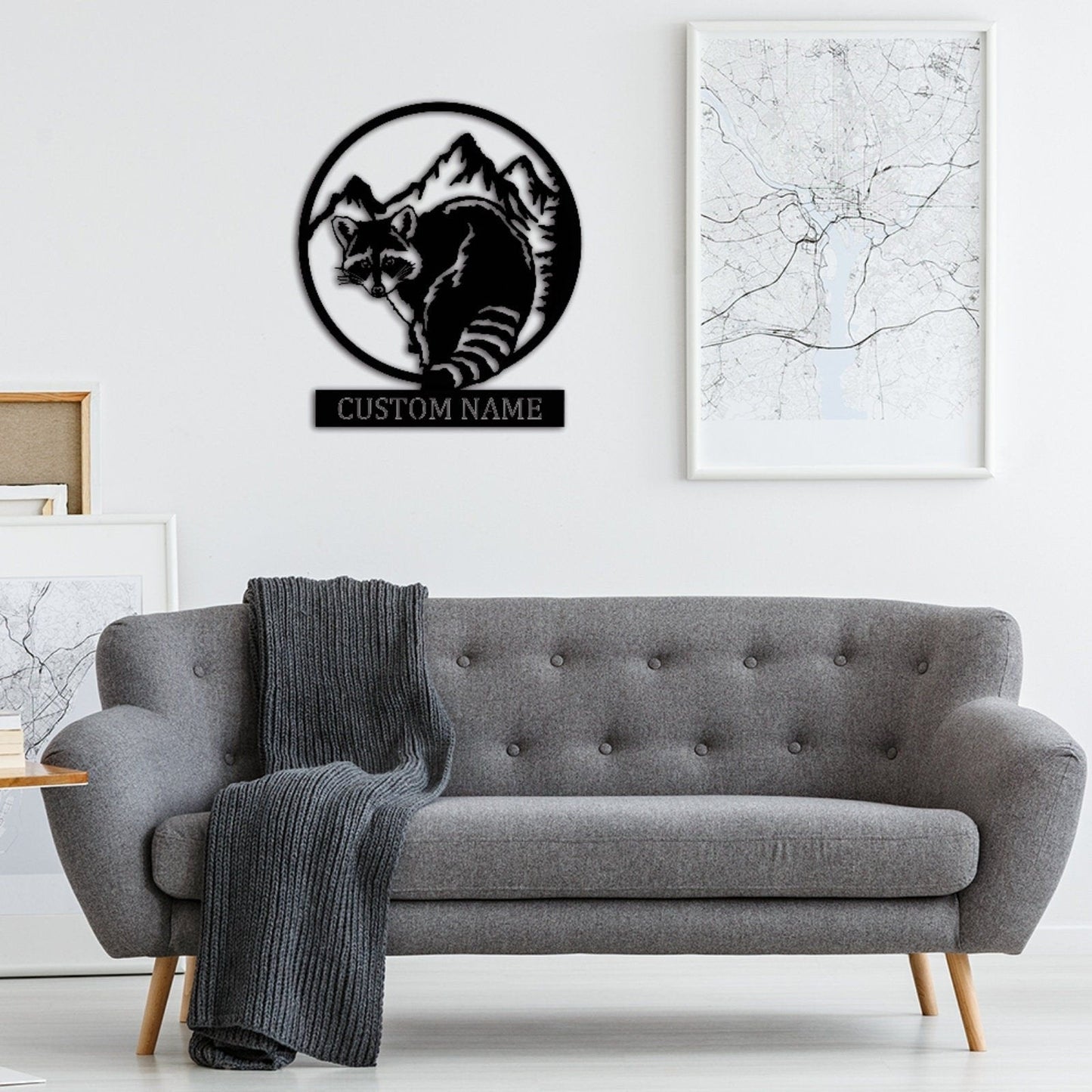 Raccoon Metal Sign,Custom Raccoon Wall Art,Personalized Raccoon Wall Decor,Indoor Decor,Cabin Decor,Patio Decor,Animal Sign,Raccoon Gift