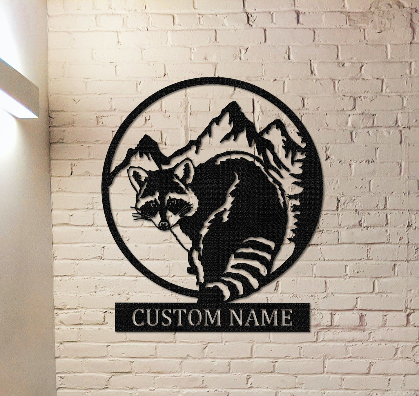 Raccoon Metal Sign,Custom Raccoon Wall Art,Personalized Raccoon Wall Decor,Indoor Decor,Cabin Decor,Patio Decor,Animal Sign,Raccoon Gift