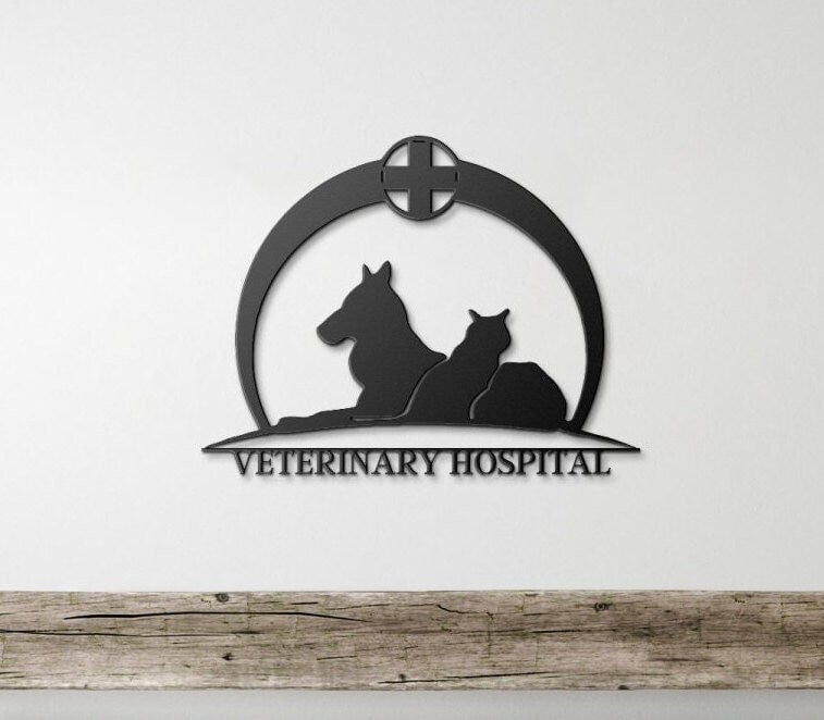 Veterinary Hospital Metal Sign, Veterinary Gift, Personalized Vet Gift, Veterinary Art, Gift For Veterinarian, Vet Room Decor