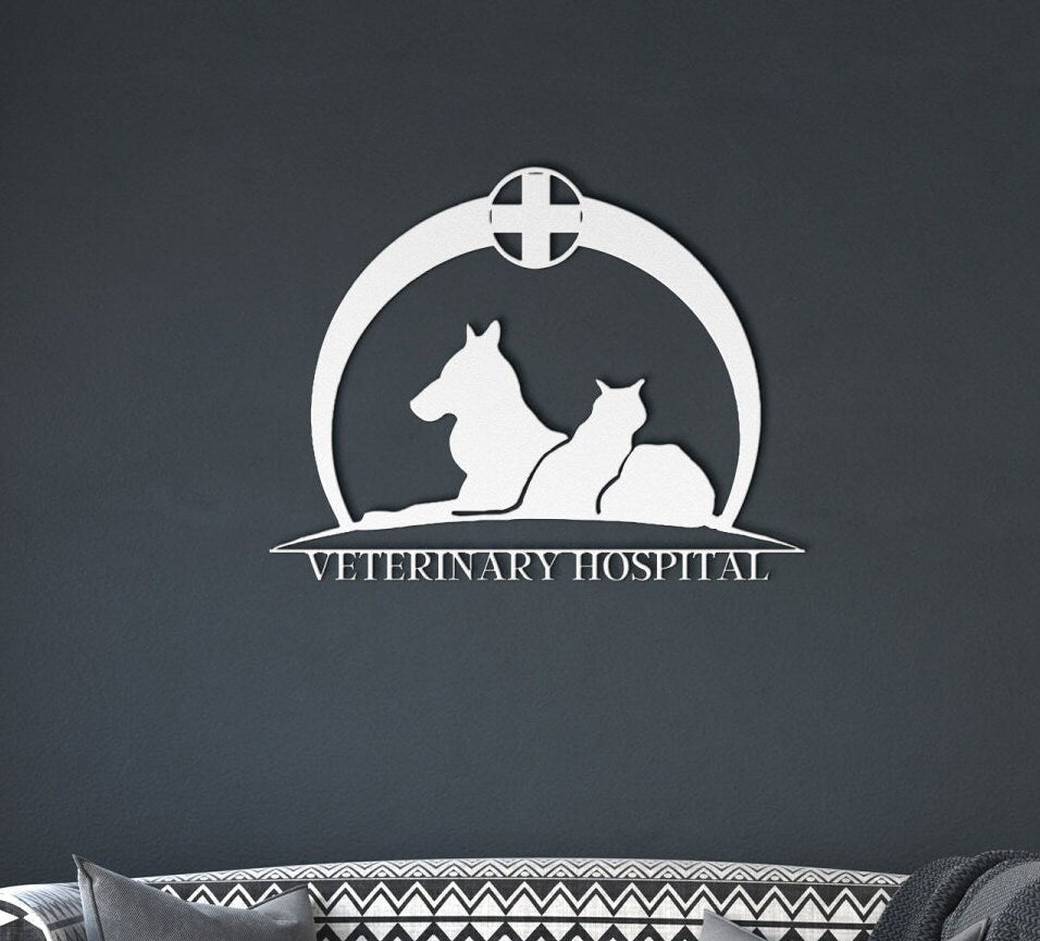 Veterinary Hospital Metal Sign, Veterinary Gift, Personalized Vet Gift, Veterinary Art, Gift For Veterinarian, Vet Room Decor