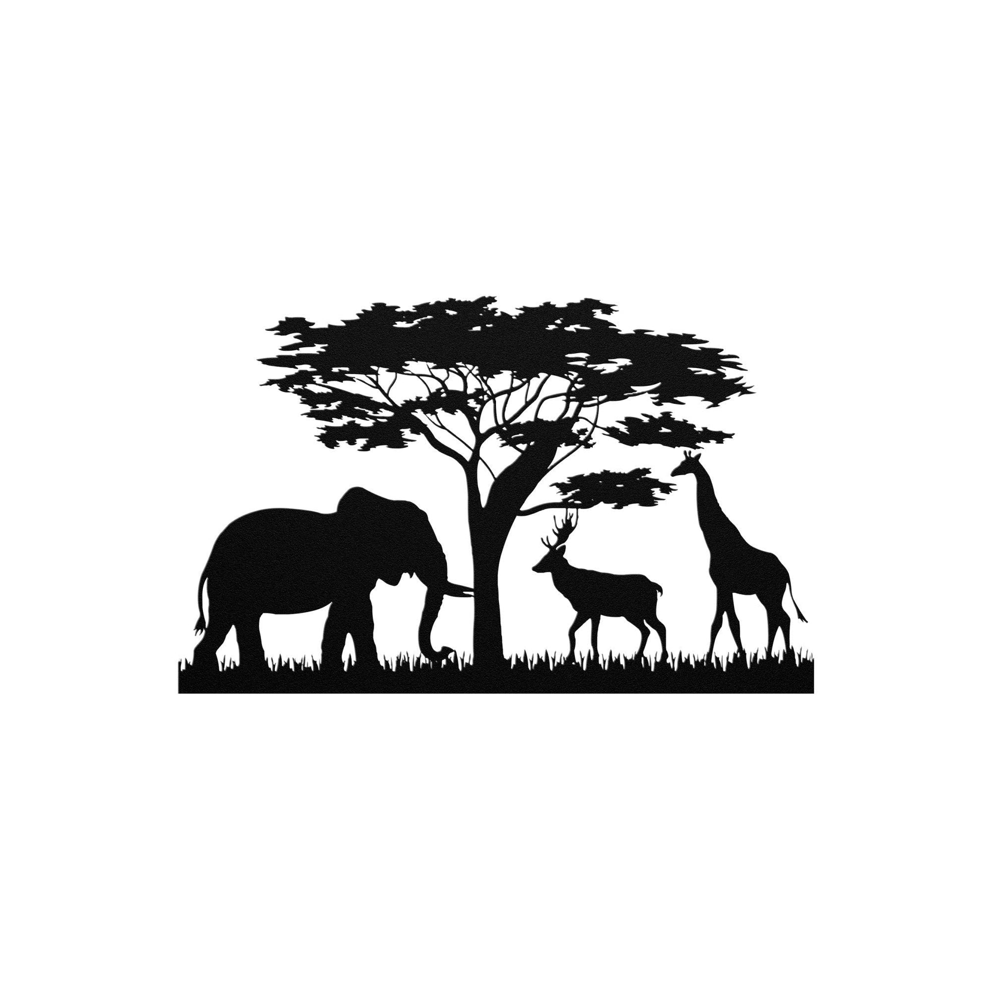 Safari Metal Sign, Nursery Wall Art, Kids Room Safari Metal Art, Nursery Elephant Wall Art, Jungle Animals Metal Sign, Nursery Wall Decor