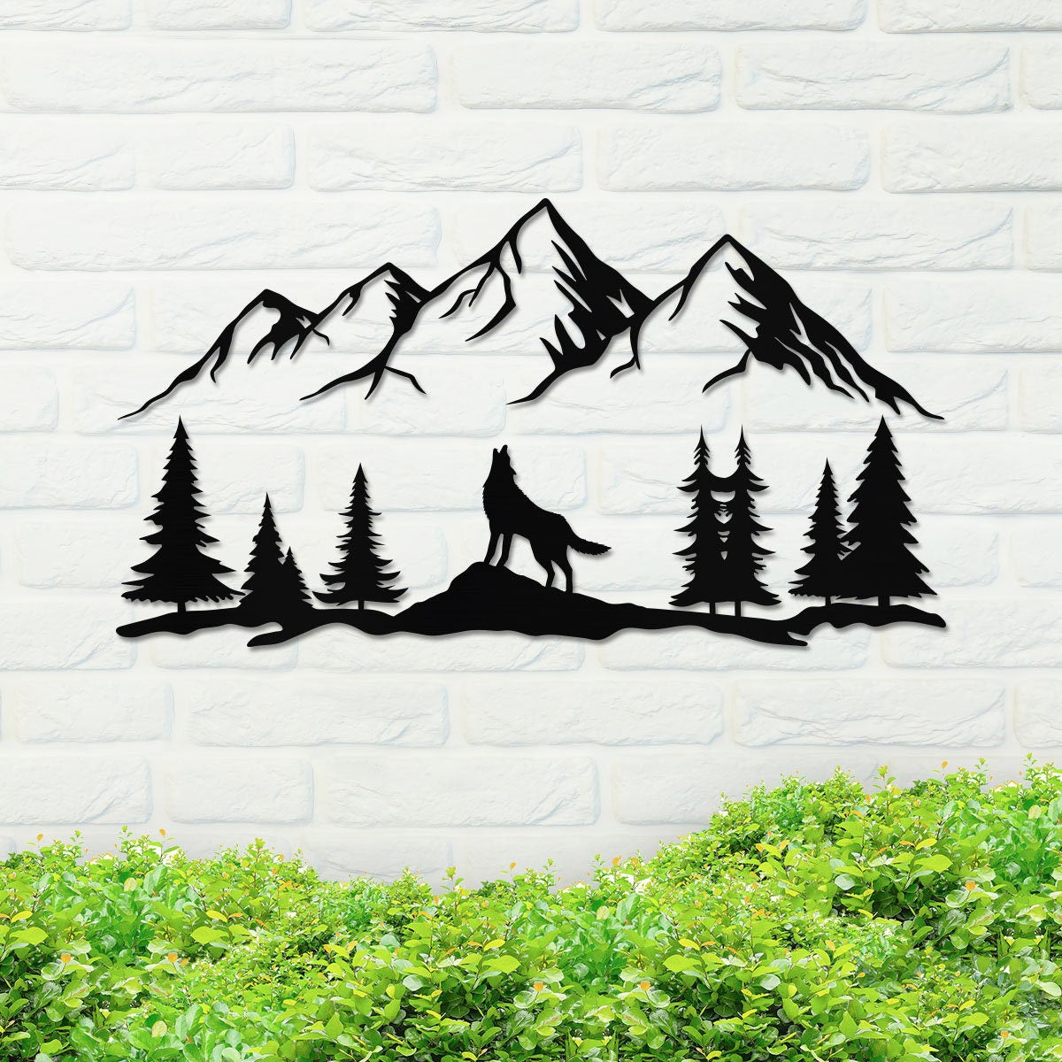 Wolf Landscape Sign, Wolf Metal Sign, Metal Wolf Sign, Bear Sign, Metal Family Sign, Door Hanger, Home Decor, Backyard Sign, Metal Gift
