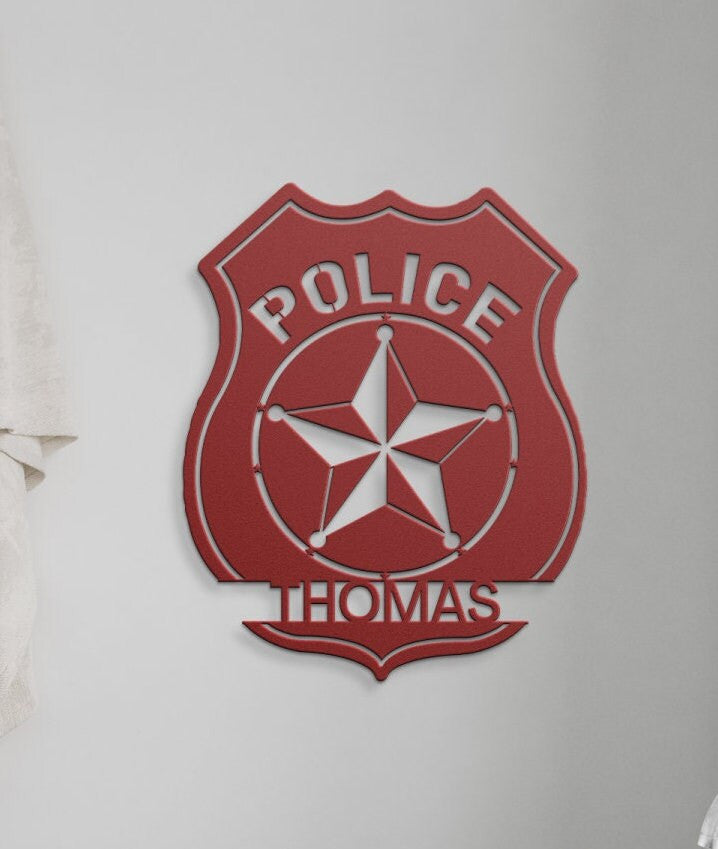 Personalized Police Officer Badge Name Sign, Police Academy Graduation Gift, Personalized Cop Gift, Sheriff Deputy Sign, Custom Gift For Cop