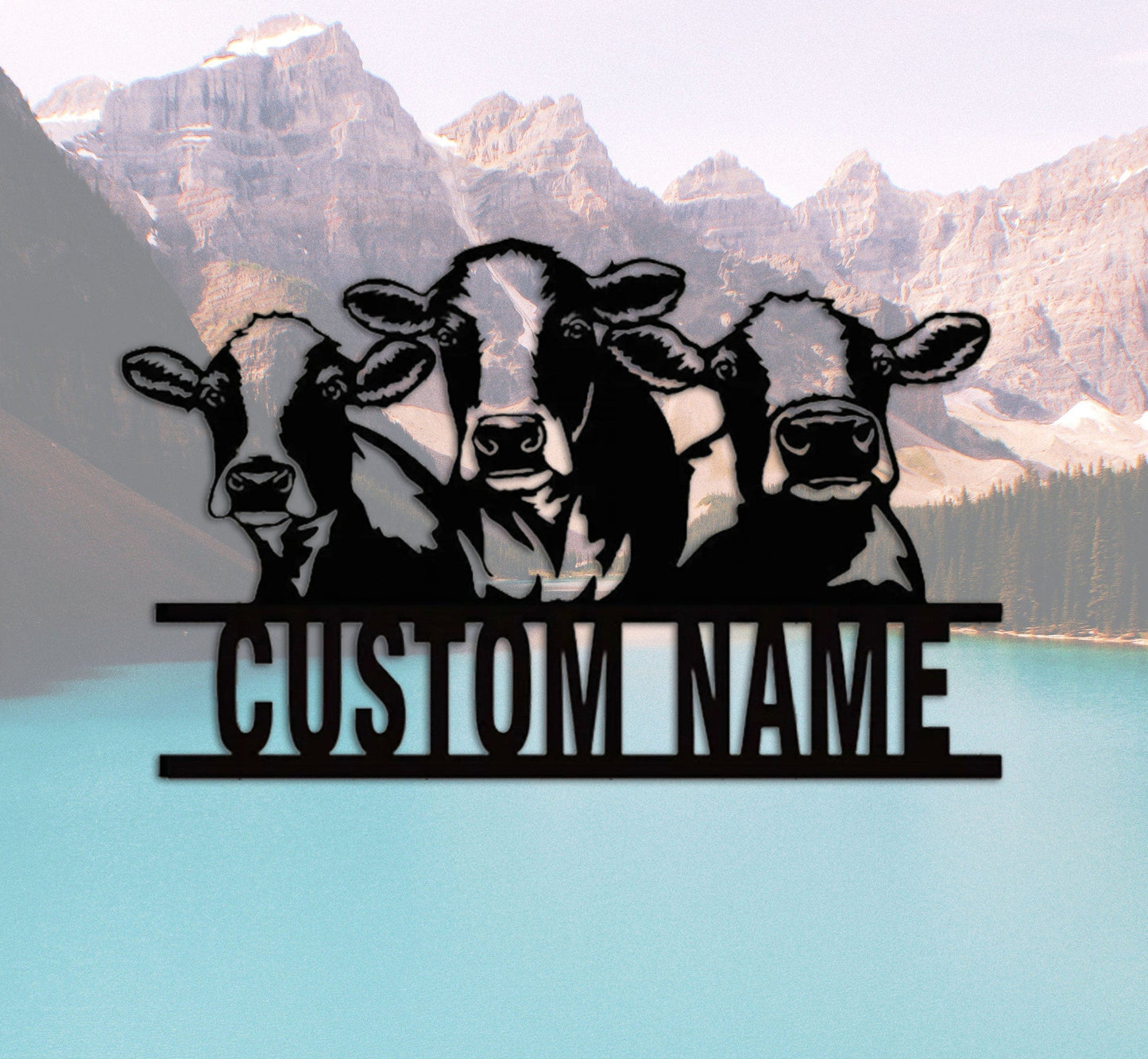 Custom Cow Sign Metal Cow Sign Personalized Cow Wall Art Sign Farmhouse Decor Cow Metal Wall Art Cow Cattle Metal Wall Art Cow Name Sign