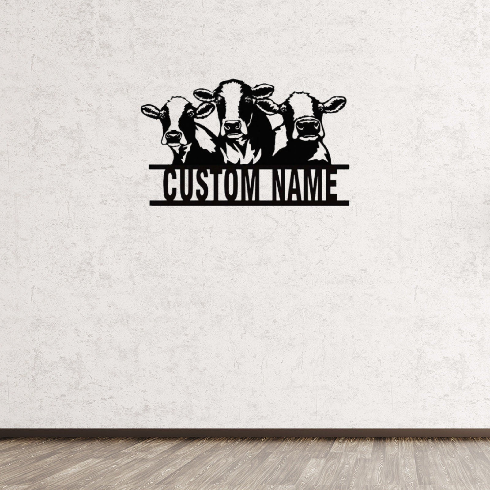 Custom Cow Sign Metal Cow Sign Personalized Cow Wall Art Sign Farmhouse Decor Cow Metal Wall Art Cow Cattle Metal Wall Art Cow Name Sign