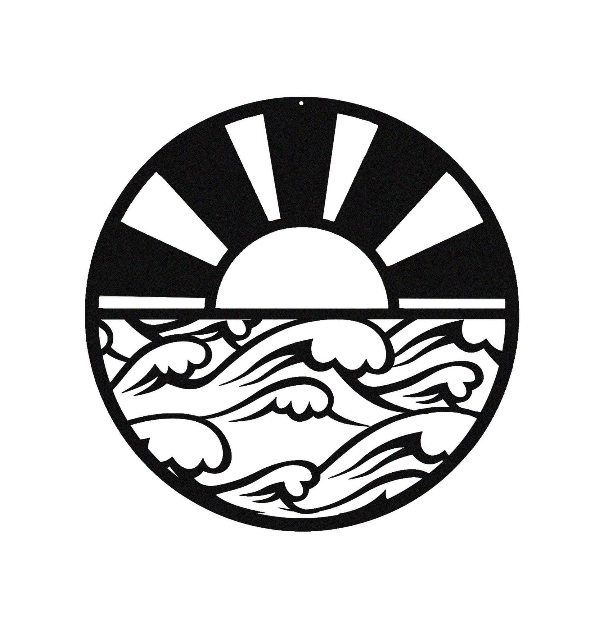 Sunrise Metal Sign,Sun and Waves Metal Wall Art,Room Decor,Beach Wall Art,Sun and Waves Decor,Wall Decor,Wall Art,Outdoor Wall Decor