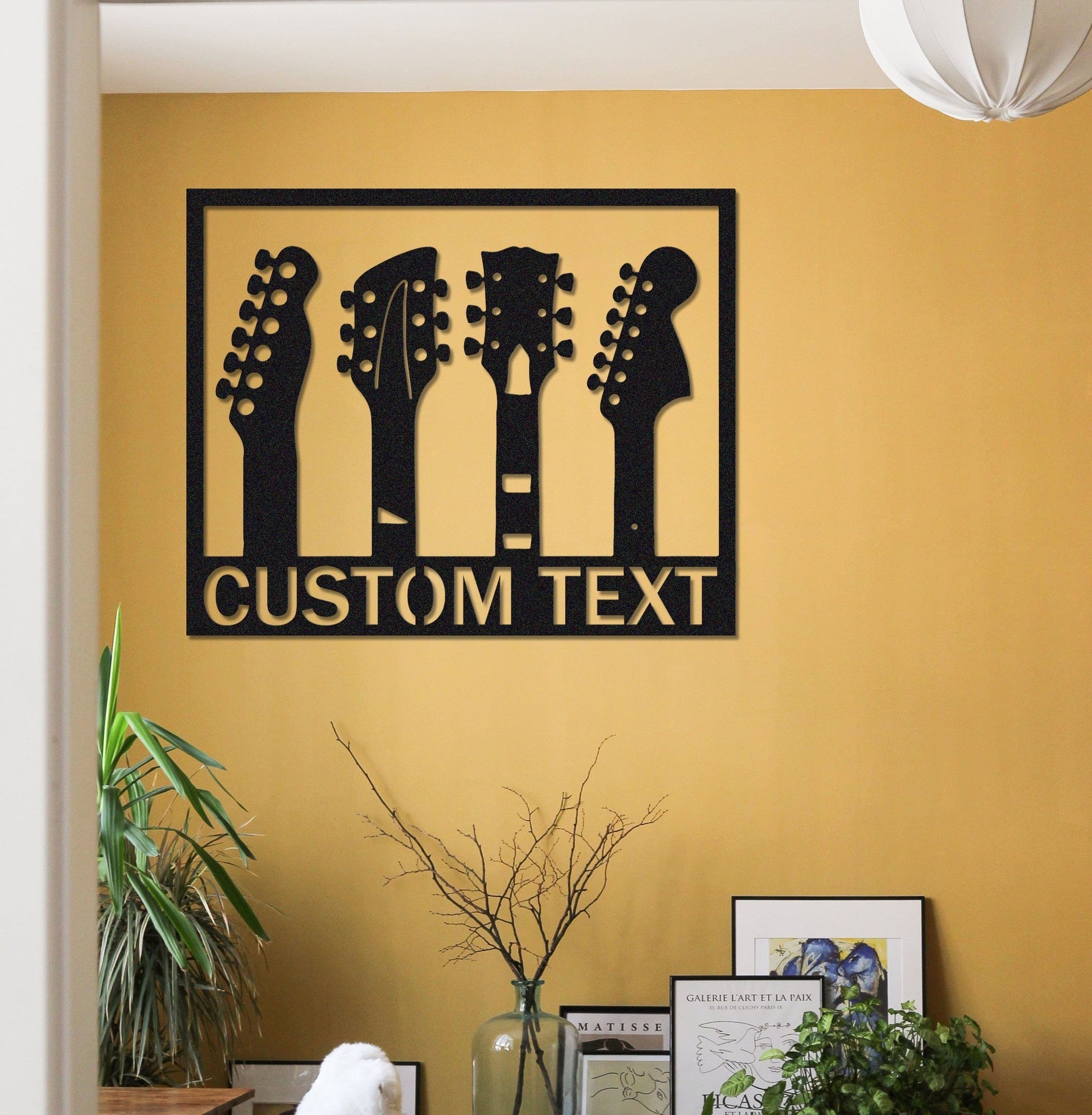 Custom Guitar Metal Sign,Custom Guitar Wall decor, Personalized Guitar Player Metal Sign, Music Room,Guitar Monogram,Musician Gift