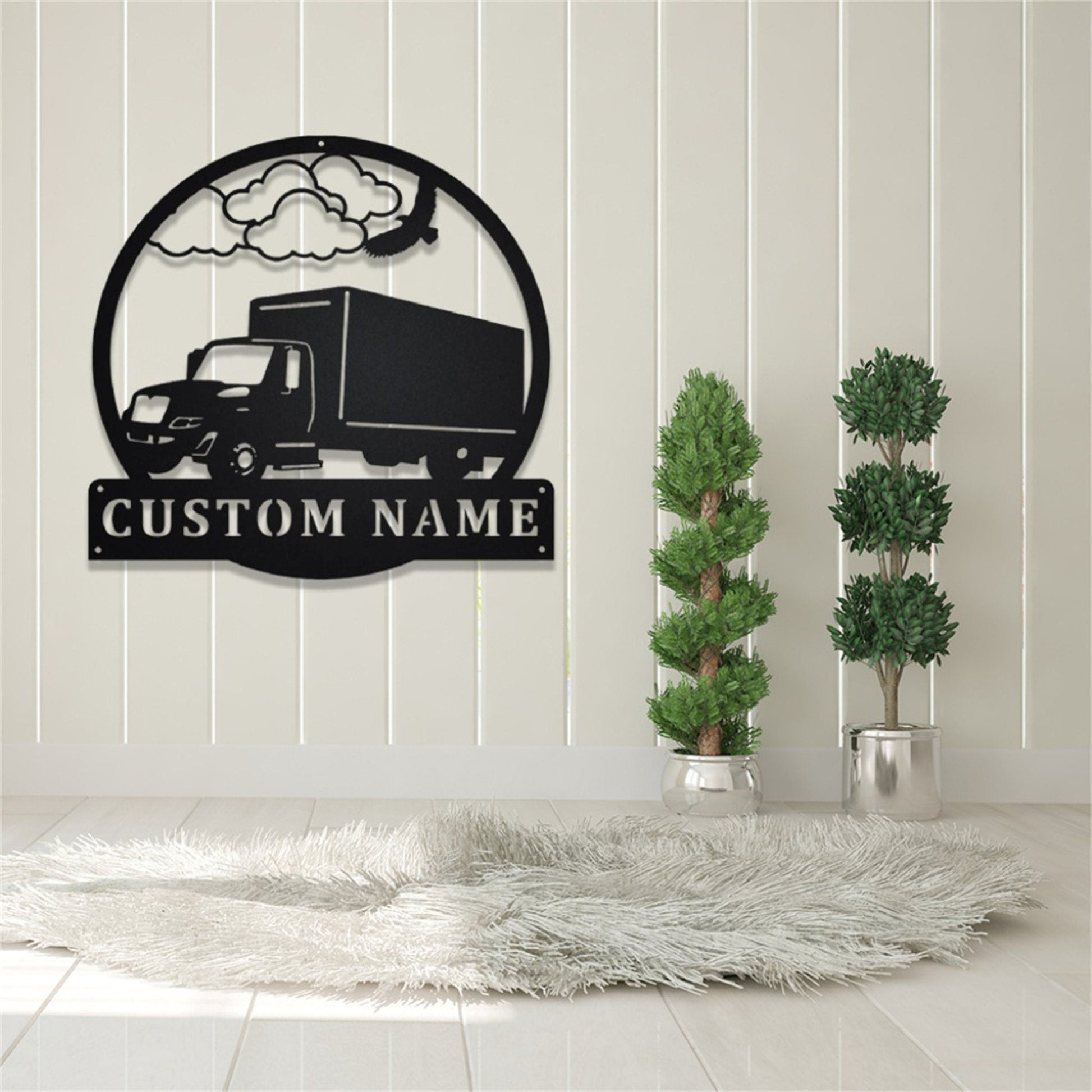 Personalized Box Truck Metal Sign,Transport Truck Metal Wall Art,Custom Trucker Name Sign,Truck Driver Gift,Trucking Wall Decor,Home Decor