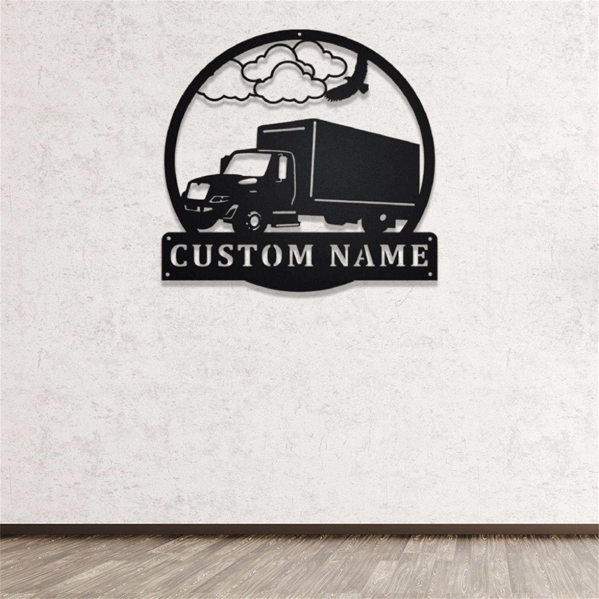 Personalized Box Truck Metal Sign,Transport Truck Metal Wall Art,Custom Trucker Name Sign,Truck Driver Gift,Trucking Wall Decor,Home Decor