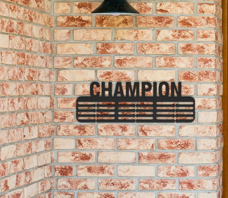 Champion Medal Hanger, Medal Display, Inspirational Medal Hanger, Metal Medal Holder, Sports Medal Rack, Sports Metal Sign, Sports Lovers