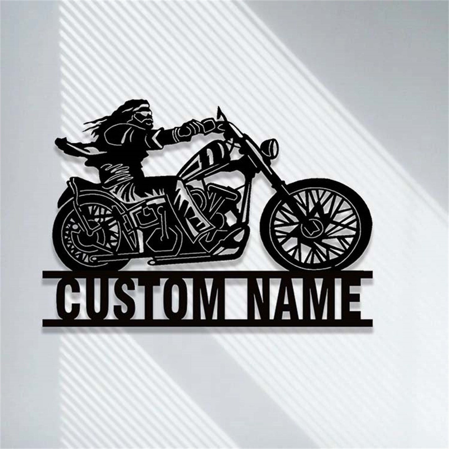 Custom Motorcycle Metal Sign,Personalized Motorbike Biker Name Signs,Man on Motorcycle Metal Wall Art,Garage Decor,Motocross Biker Gift