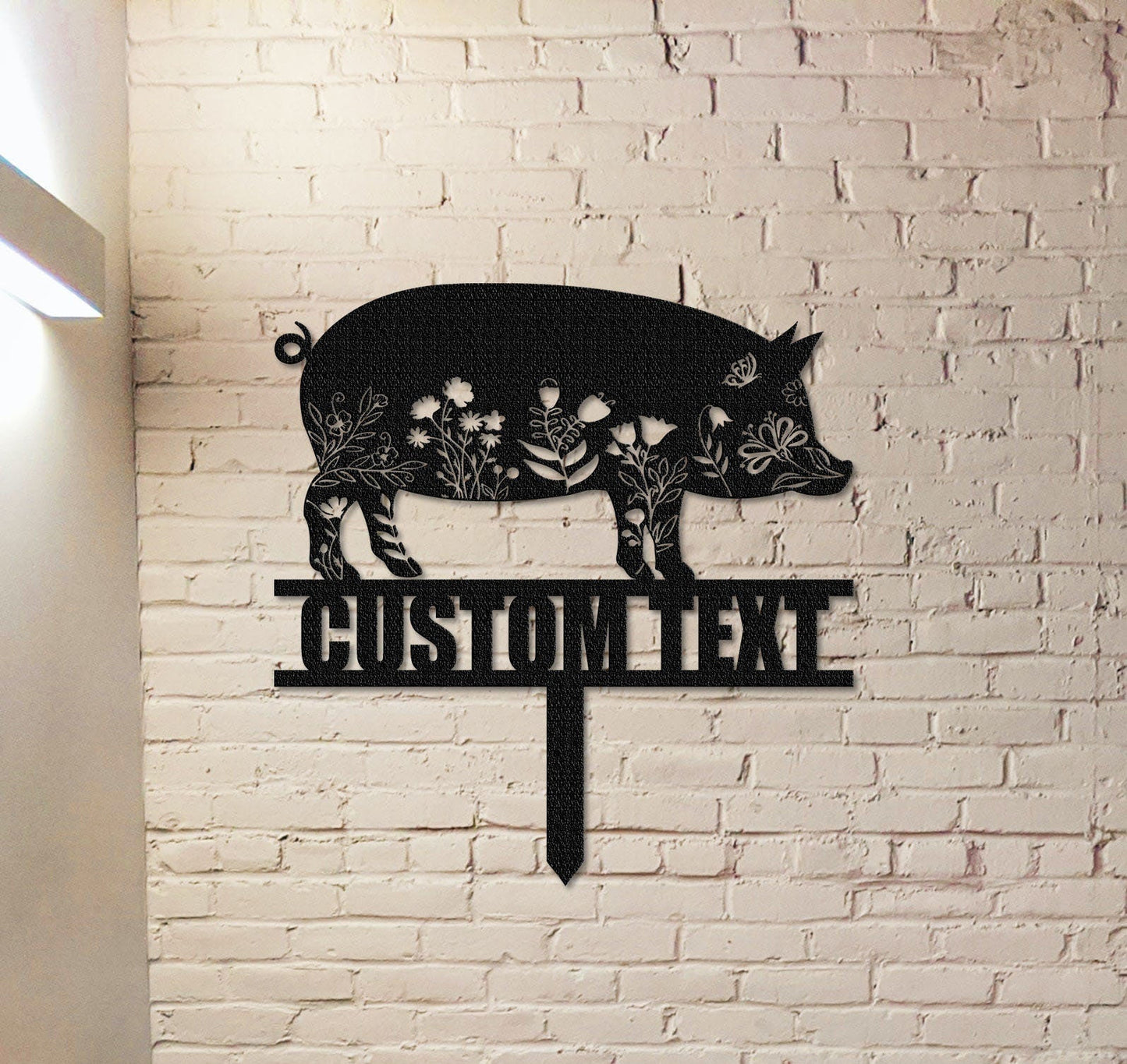 Pig Metal Sign With Stakes,Custom Pig Sign Name,Personalized Pig Farm Decor,Garden Decor,Pig Stake Sign,Farmhouse Decor,Yard Decor