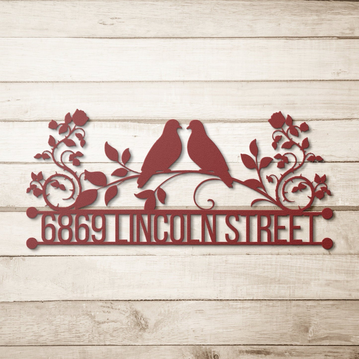 Personalized Metal Address Sign, Doves Address Sign, Metal House Numbers, Large Metal Sign, Metal Address Plaque, Custom Street Sign