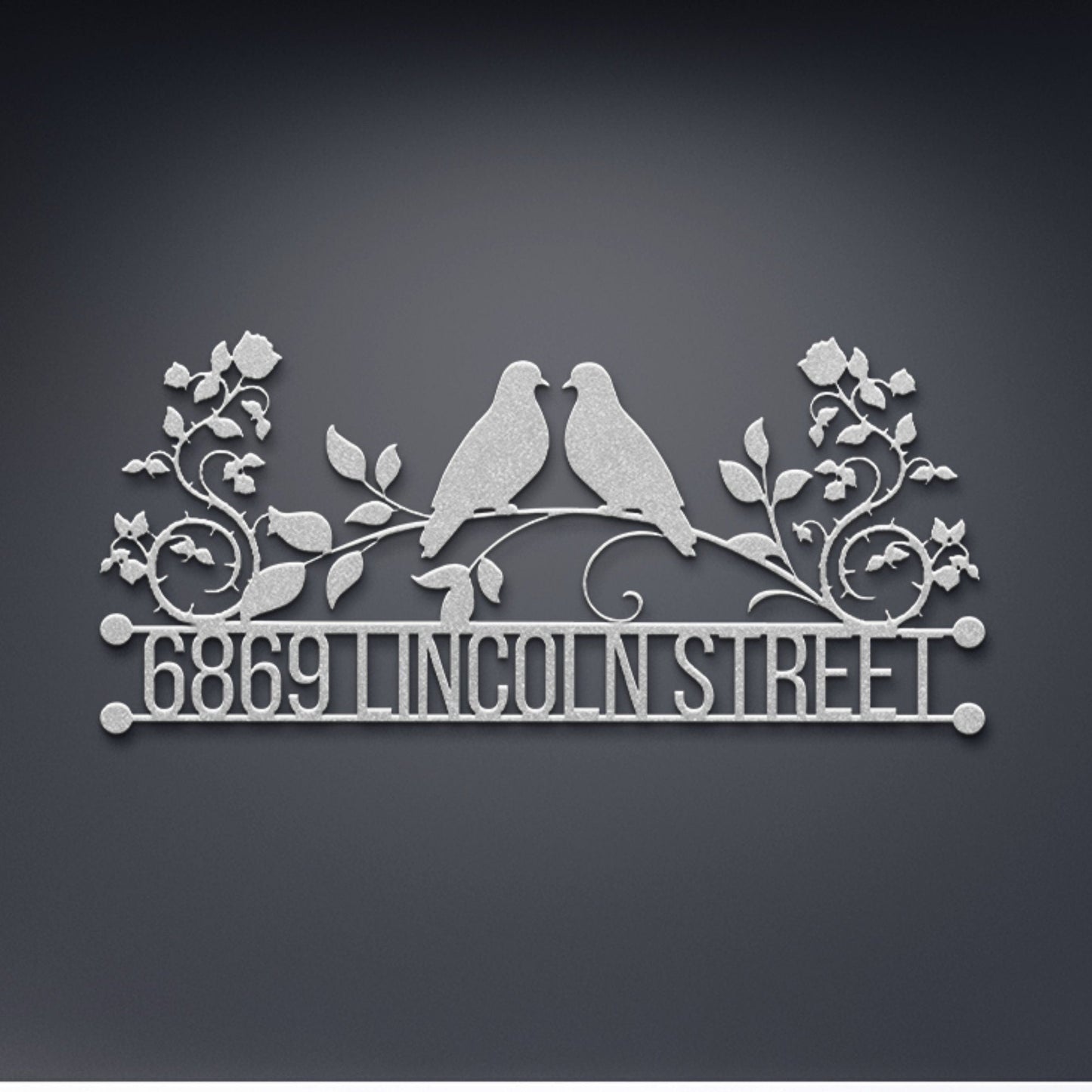 Personalized Metal Address Sign, Doves Address Sign, Metal House Numbers, Large Metal Sign, Metal Address Plaque, Custom Street Sign