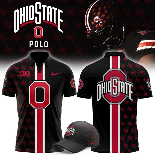 Premium Ohio State Buckeyes Black Polo 2025 Season