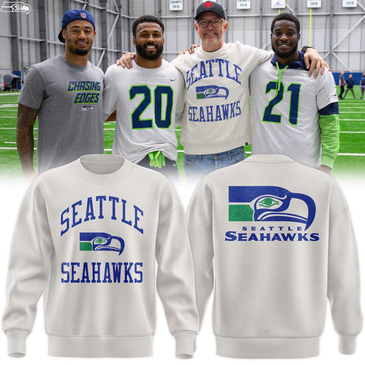 Seattle Seahawks Starter White Team Logo Pullover Sweatshirt